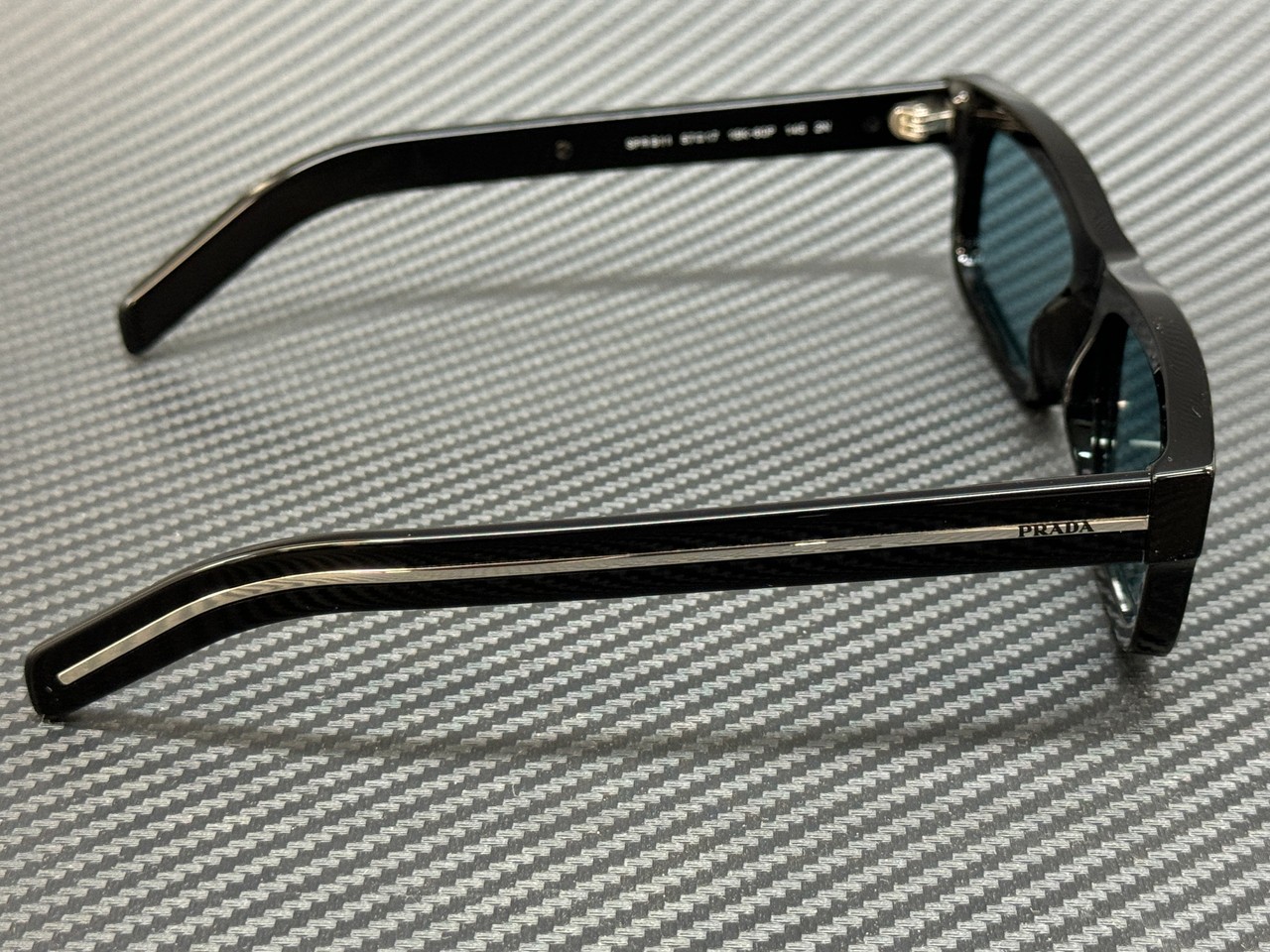 PRADA PR B11S 16K60P Black Blue Men’s 55 mm Sunglasses