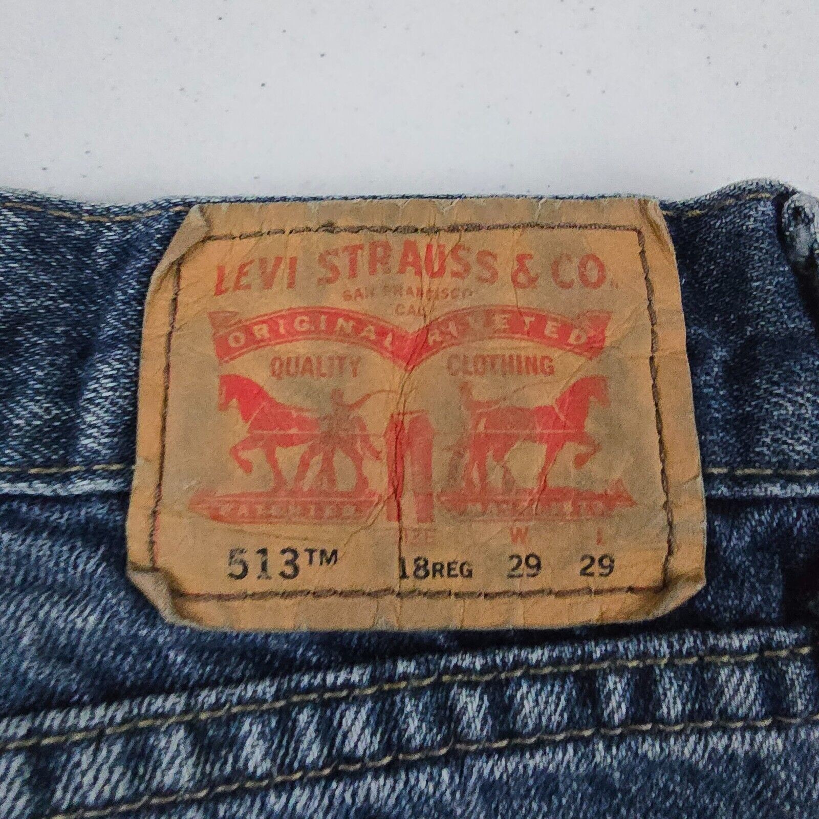 Levi’s 513 slim straight jeans boys 18 reg 29×29 blue denim 4929
