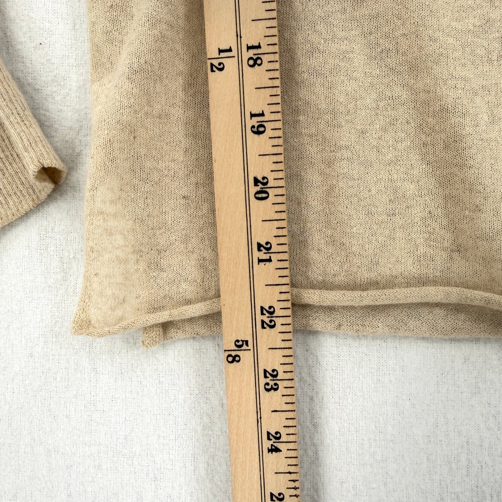 James Perse Hoodie Sweater Womens 0 Beige Linen Cotton Knit WFGL3631