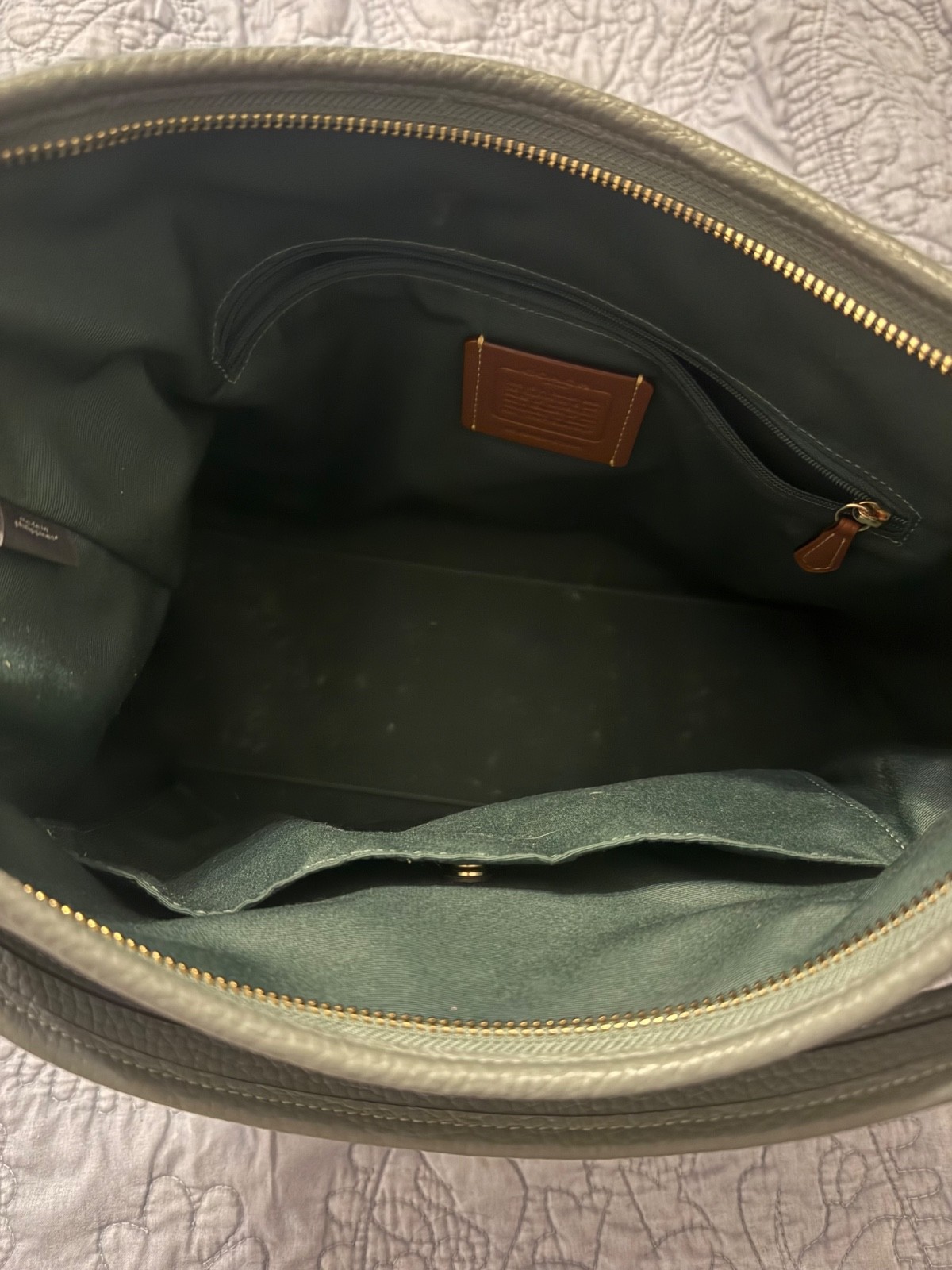 coach laurel large shoulder bag sage green