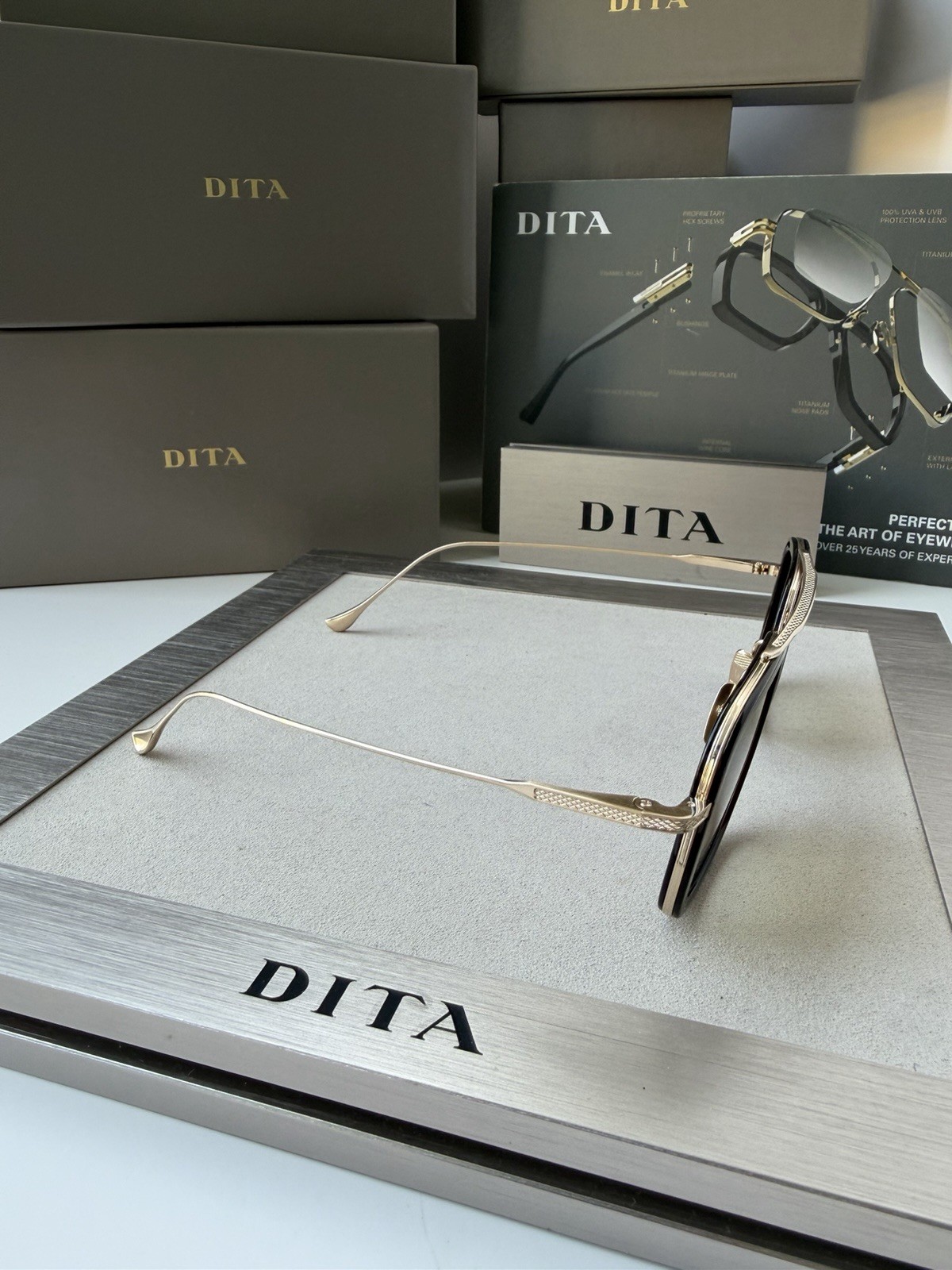 DITA FLIGHT 006 7806 W Root Beer Gold Brown Gradient Lens Sunglasses AUTHENTIC