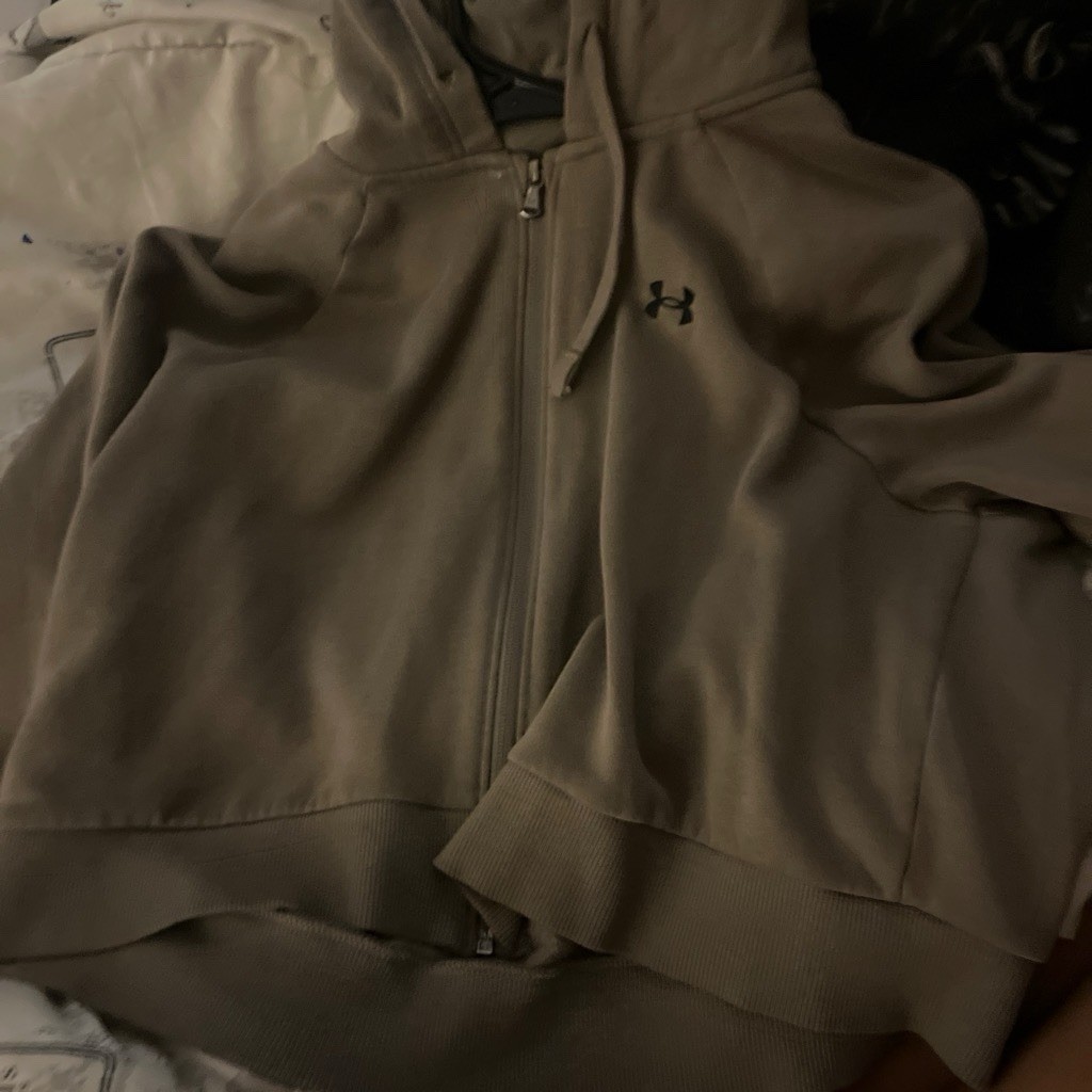 Under Armour Men’s Brown Fleece Full Zip Hooded Hoodie, Polyester, Size M