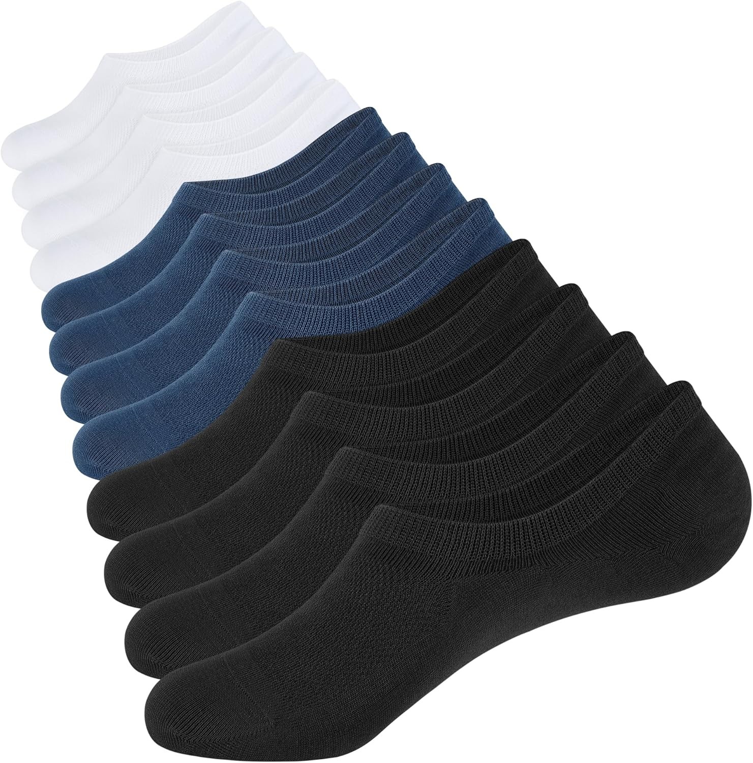 Mens No Show Socks Cotton Thin High Elasticity Low Cut Ankle Socks 6 Pairs