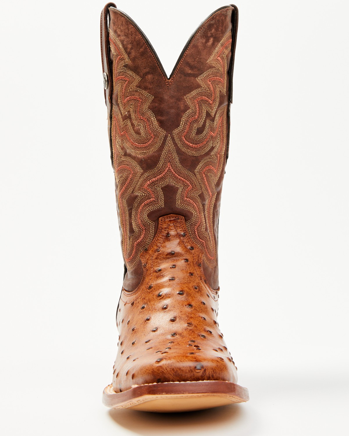 Tanner Mark Men's Ostrich Print Western Boot – Broad Square Toe – TM200961