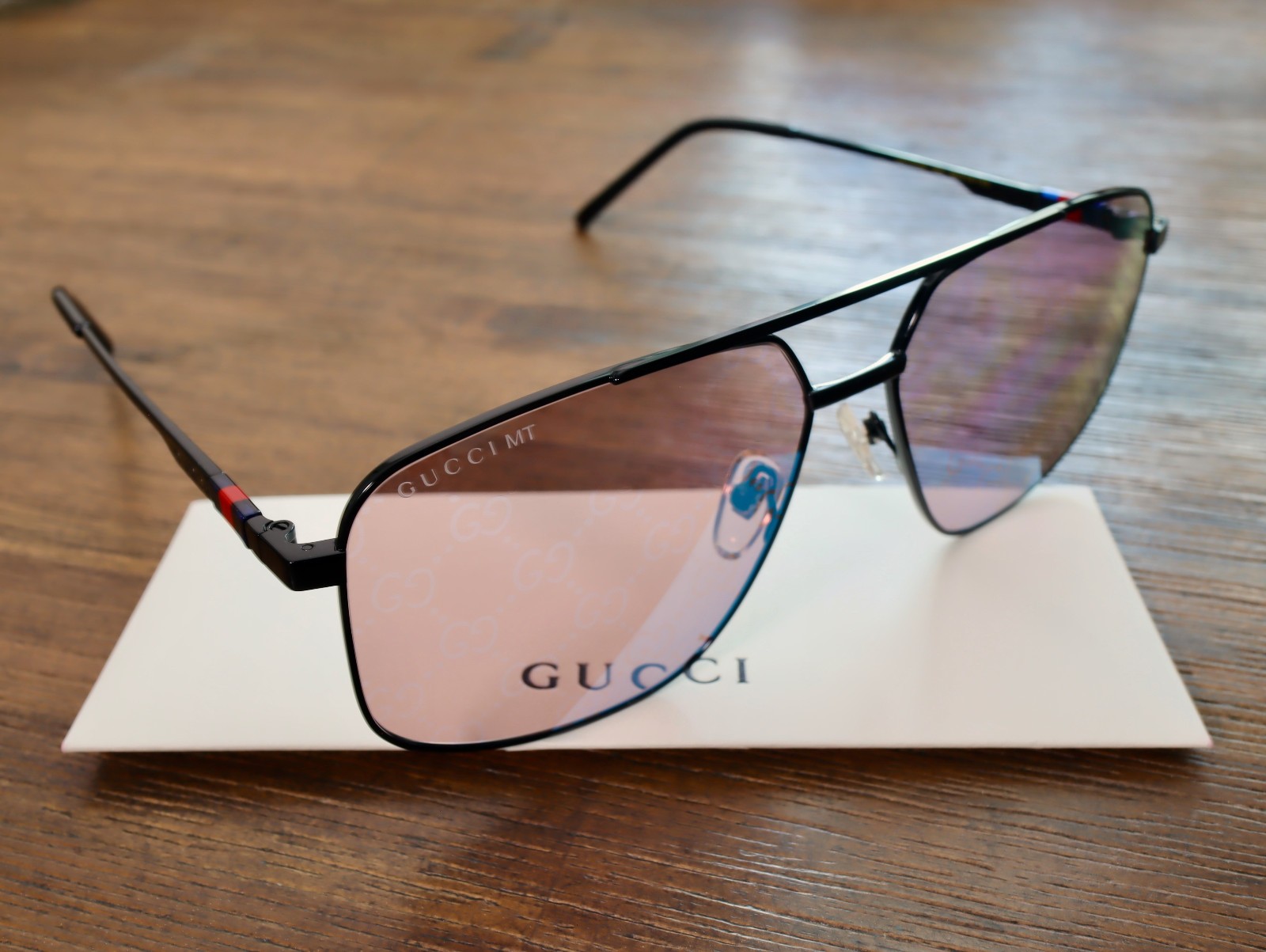 Gucci GG1676S 005 60mm Square Sunglasses in Black/Grey with GG Pattern Lens
