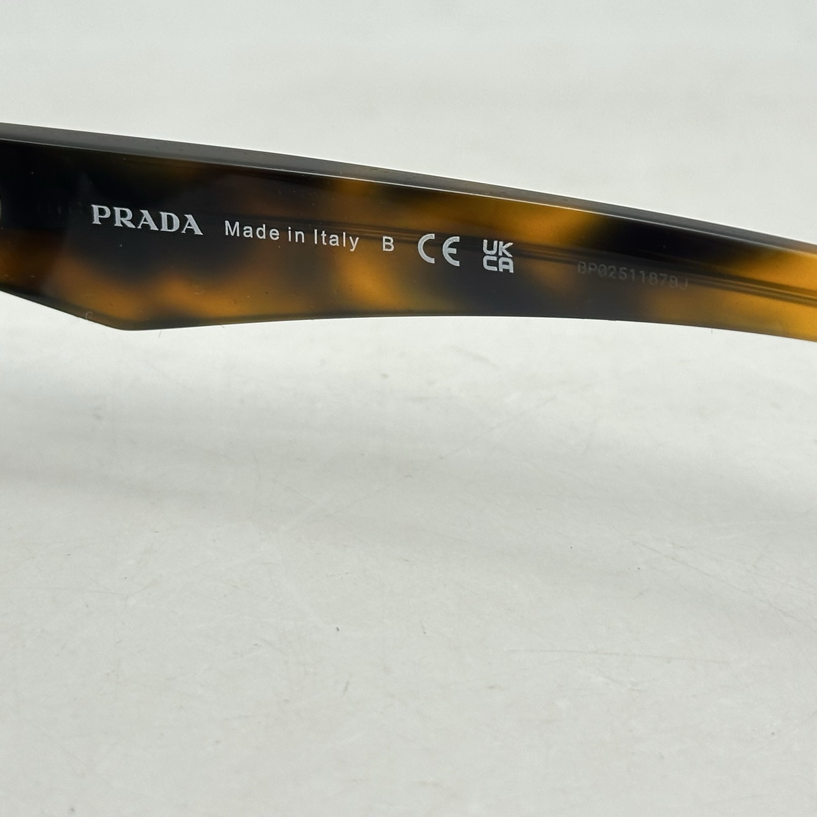 Prada Unisex Narrow Rectangle Thick Sunglasses SPRB06S Juniper Tortoise/Gray