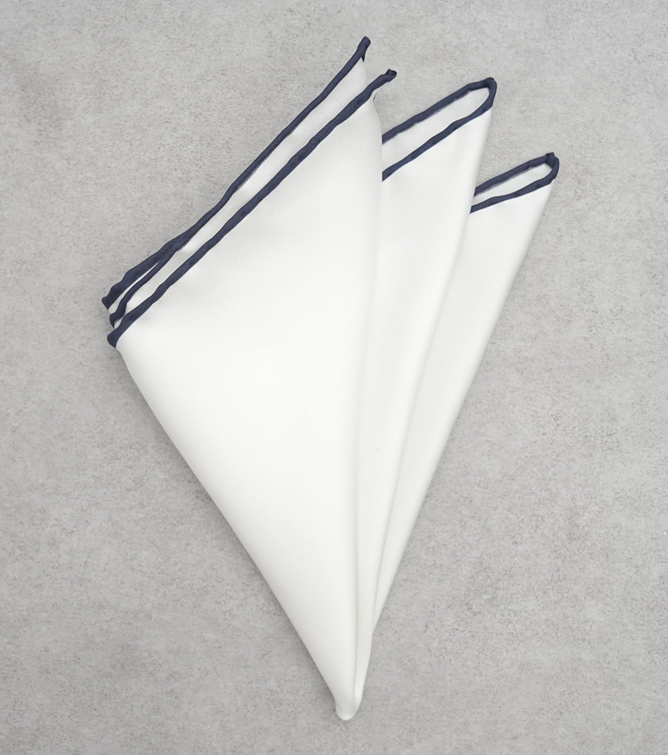 BELLUNO 100% Silk Pocket Square for Men, Silk Ivory White with Hand-Rolled Color