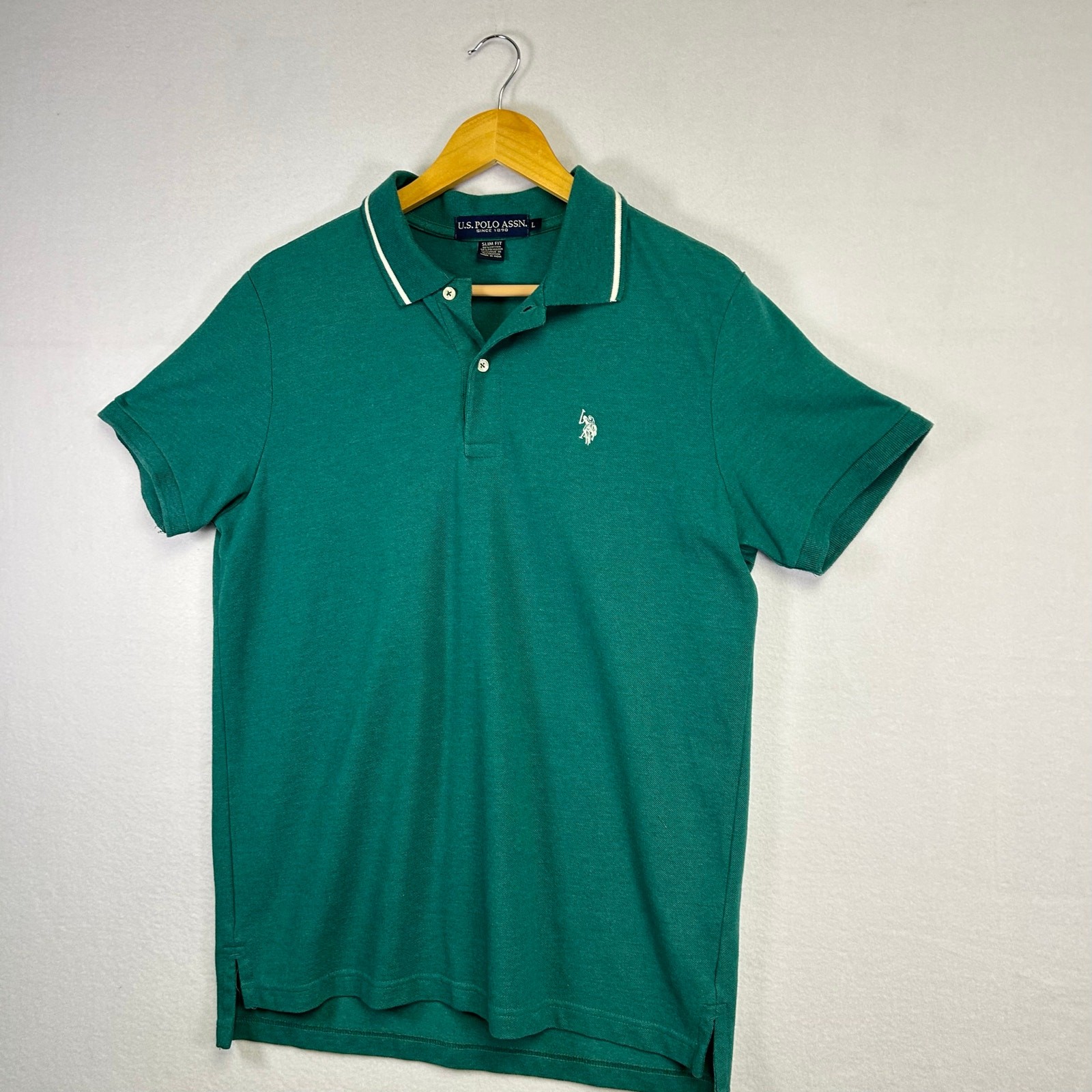 Men’s Green US Polo Assn – Size Large Slim Fit Sportswear Gulf