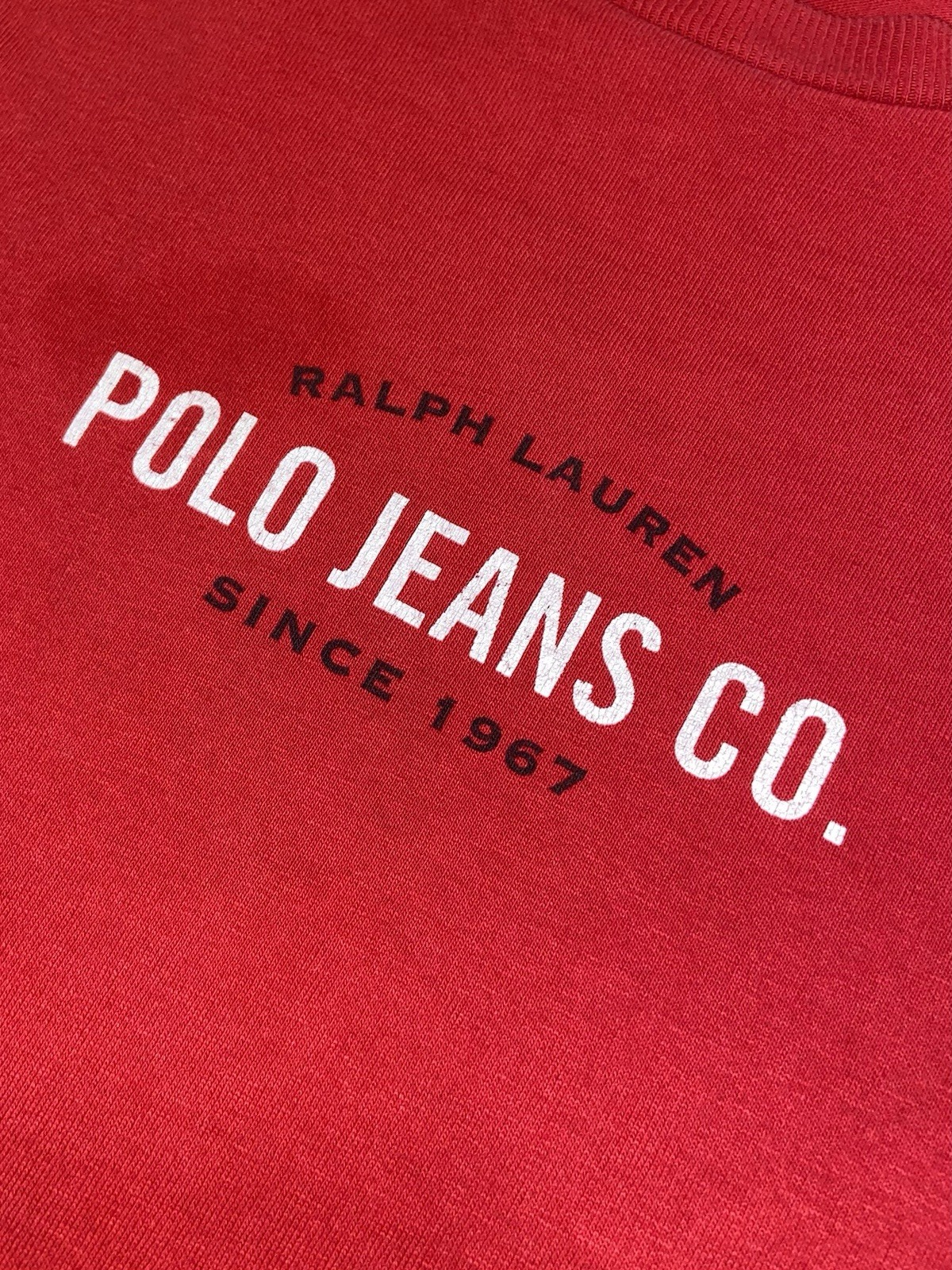 Vintage Red Polo Jeans Co. Ralph Lauren Long Sleeve T-Shirt Y2K Large