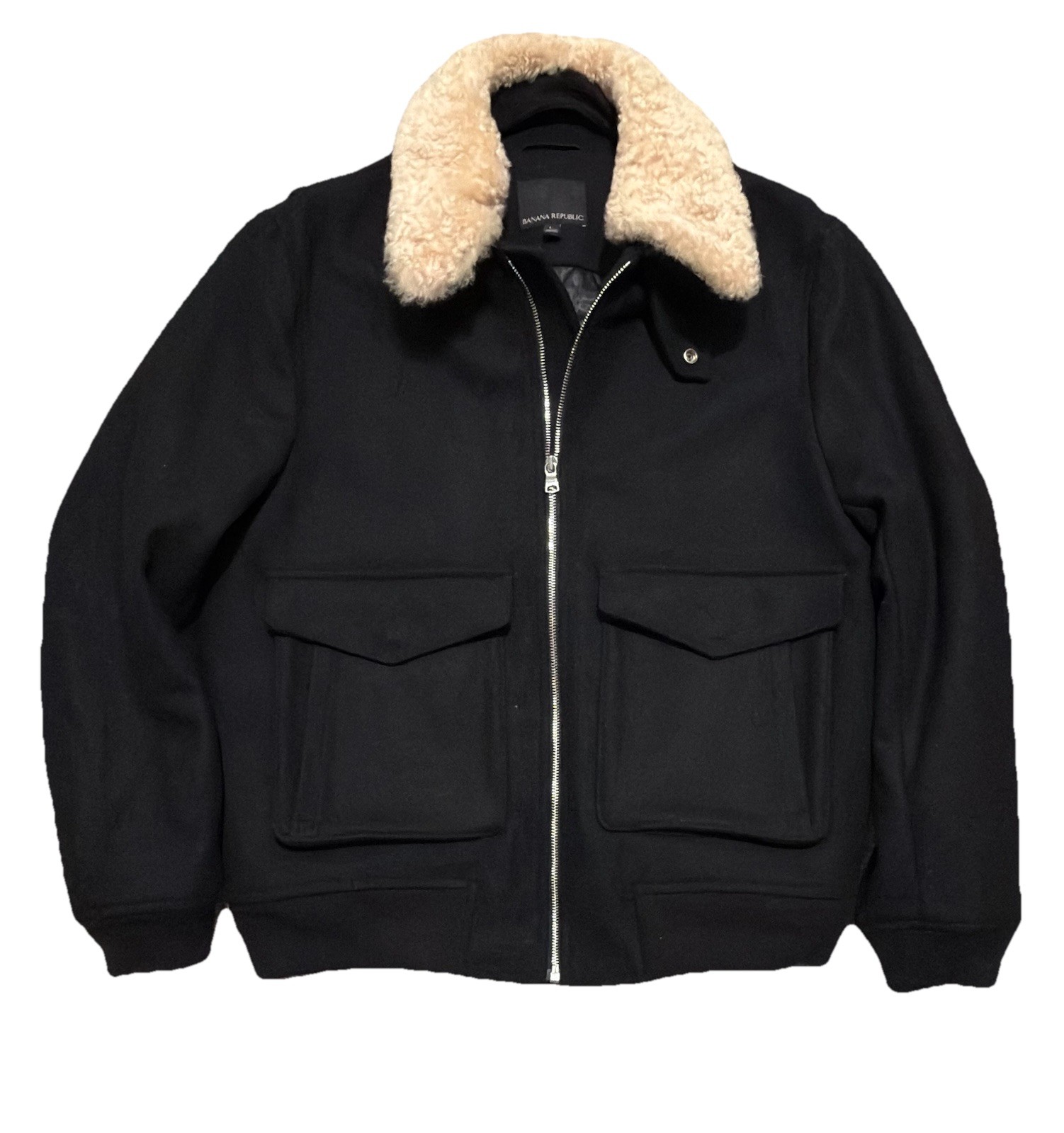 Banana Republic Mario Bellucci Italian Wool Bomber Jacket Size Large