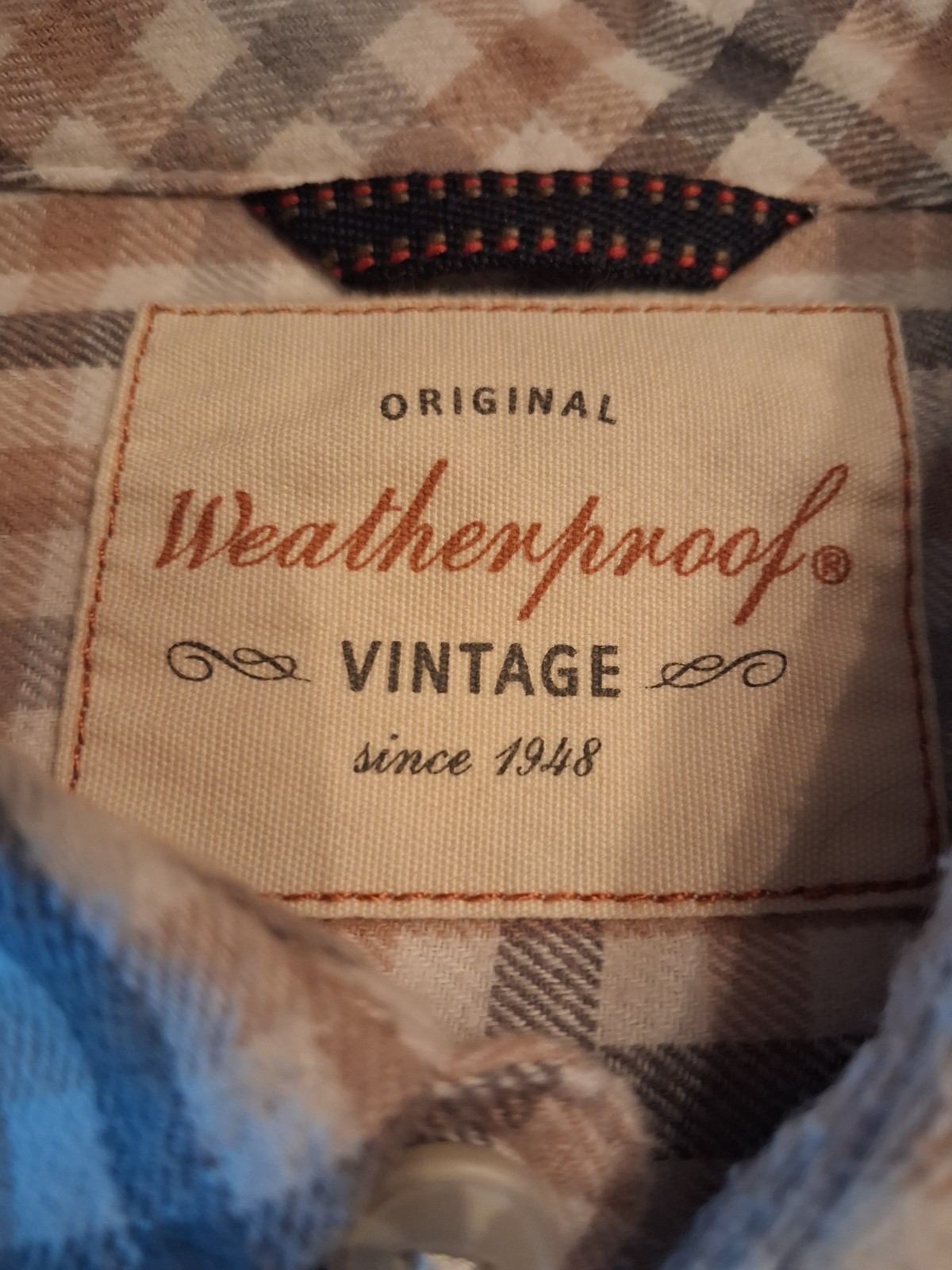 Weatherproof Vintage Men’s Plaid Long Sleeve Button-Front Shirt Pockets Point