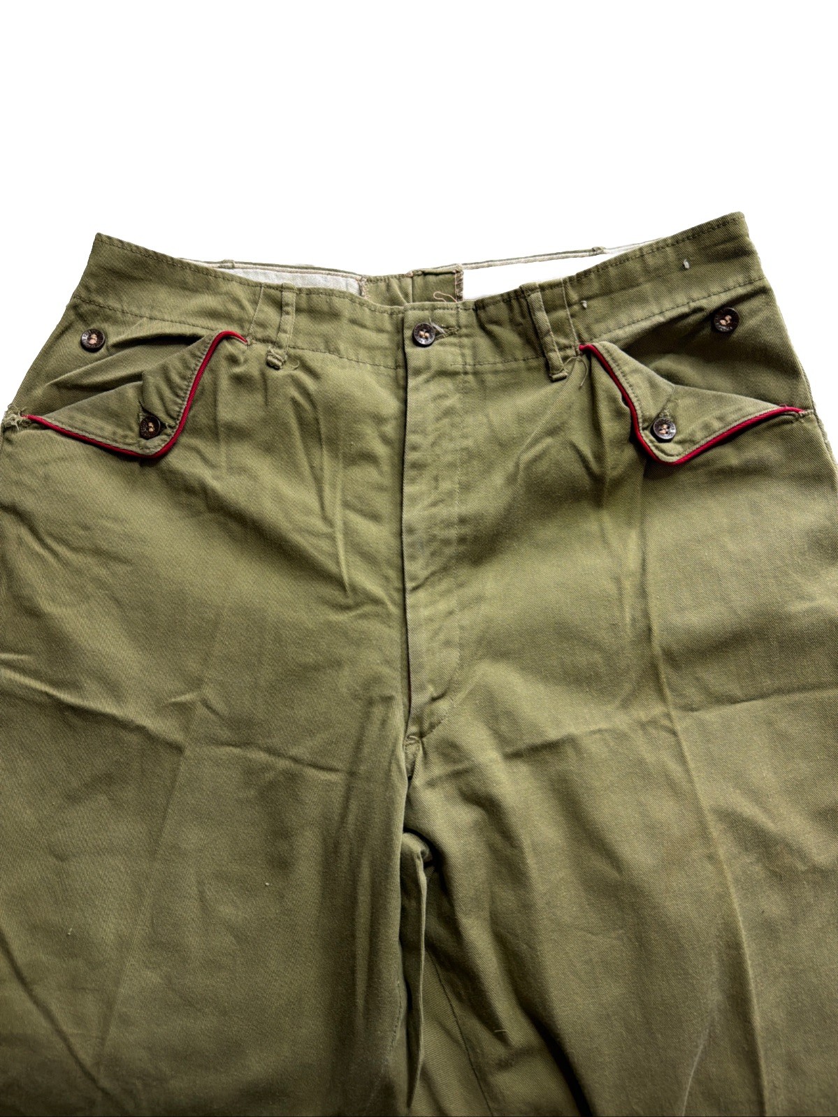 Vintage Boy Scout pants mens 32X28 green 50s talon uniform chino outdoors