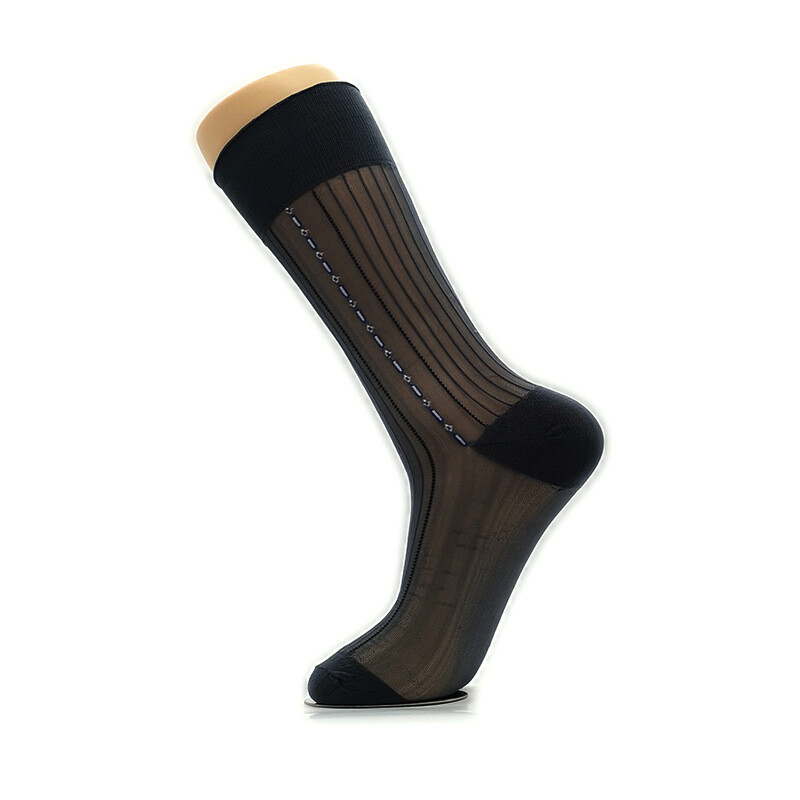 10 Pairs Mens Ultra Thin Dress Socks Silk Sheer Business Socks Soft Nylon Work