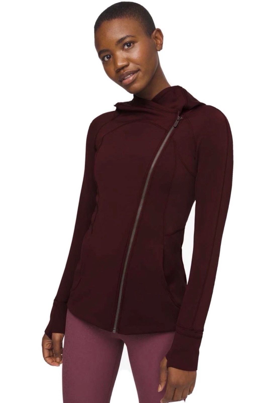 Lululemon Burgundy Every Journey Hoodie *Spacer Full Zip Jacket Sz 10