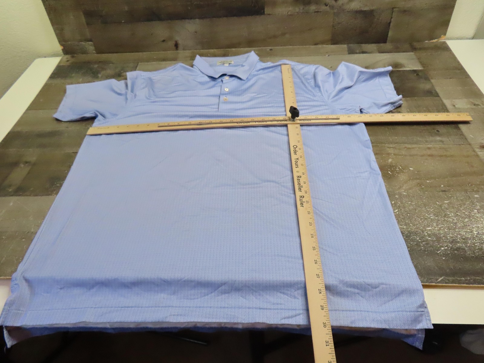 Peter Millar Polo Shirt Mens XL Blue Martini Print Bighorn Golf Performance