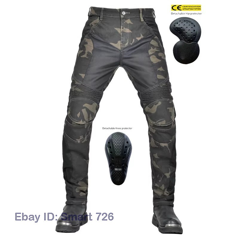 Men Motorcycle Riding Pants Summer Mesh Biker Motocross Jeans Racing Casual Camo