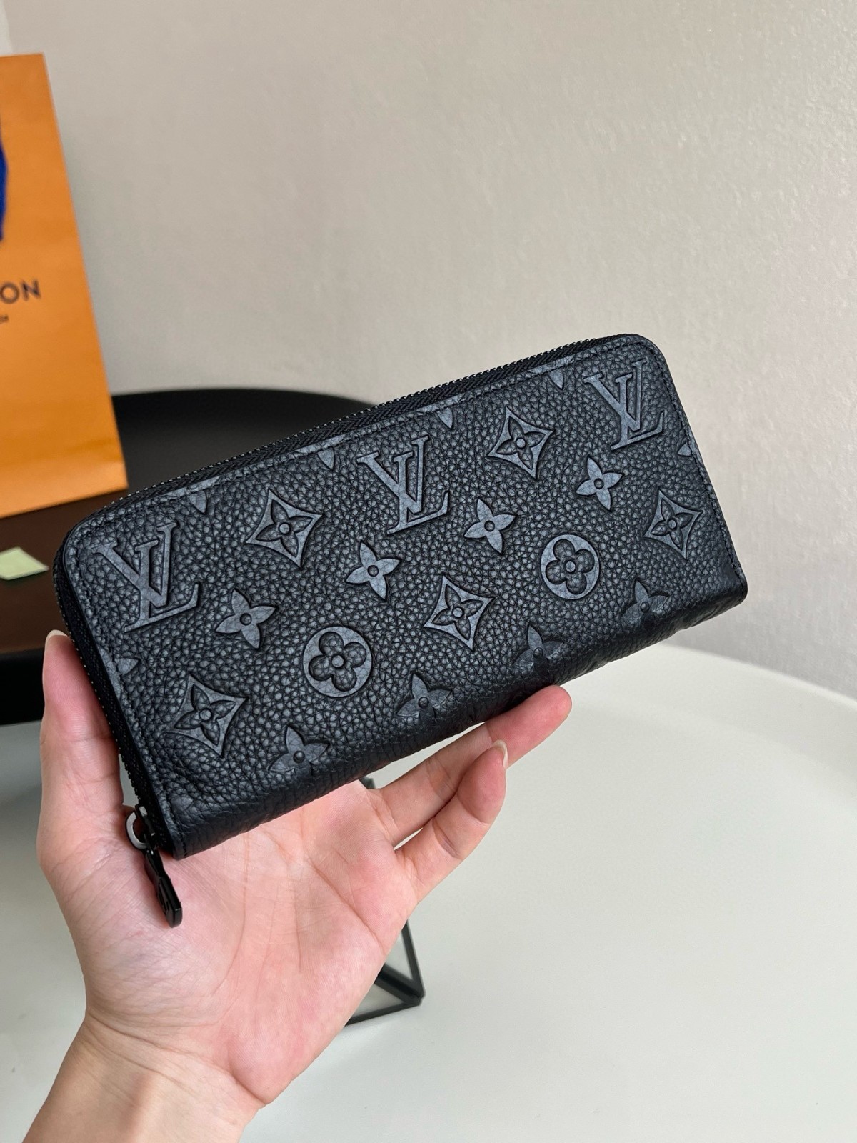 Louis Clemence Wallet Monogram Empreinte Black Zip Around Long Wallet