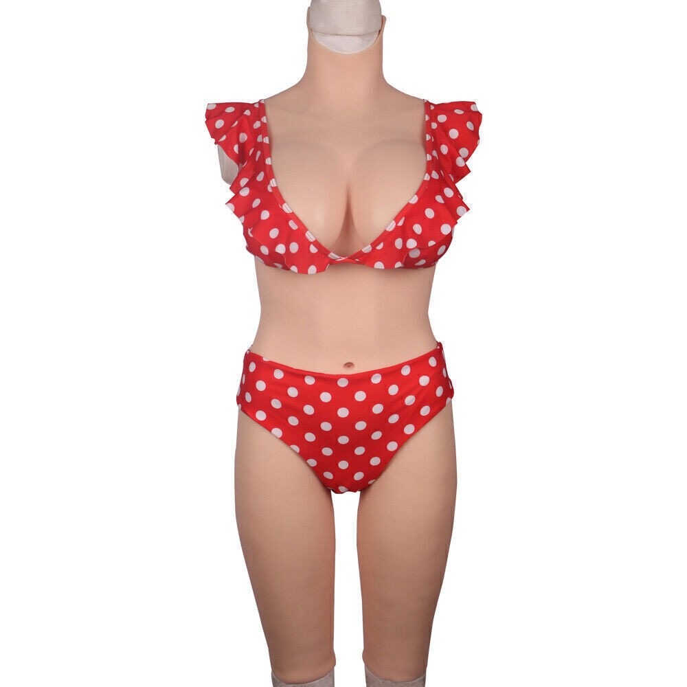 D-Cup Silicone Breast Forms – Full Body Suit for Crossdresser Transgender