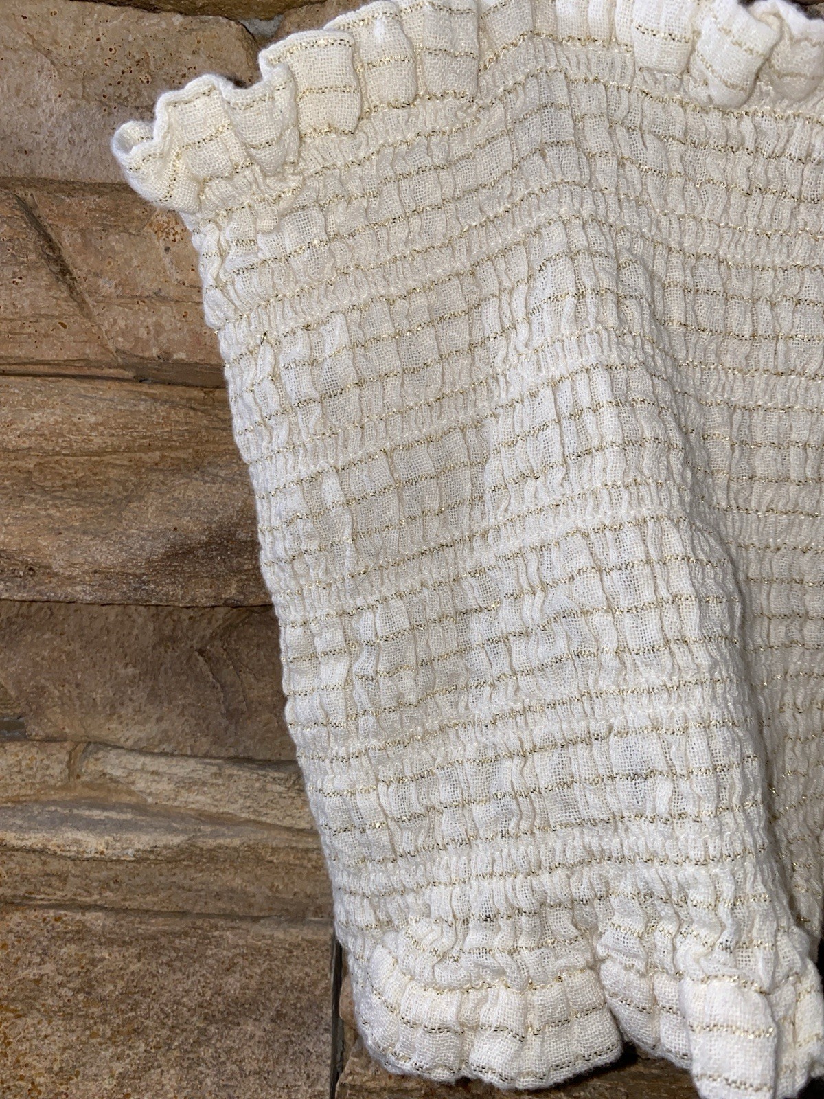 The Handloom Los Angeles Smocked Cropped Tank 100% Cotton Minimalist One Size