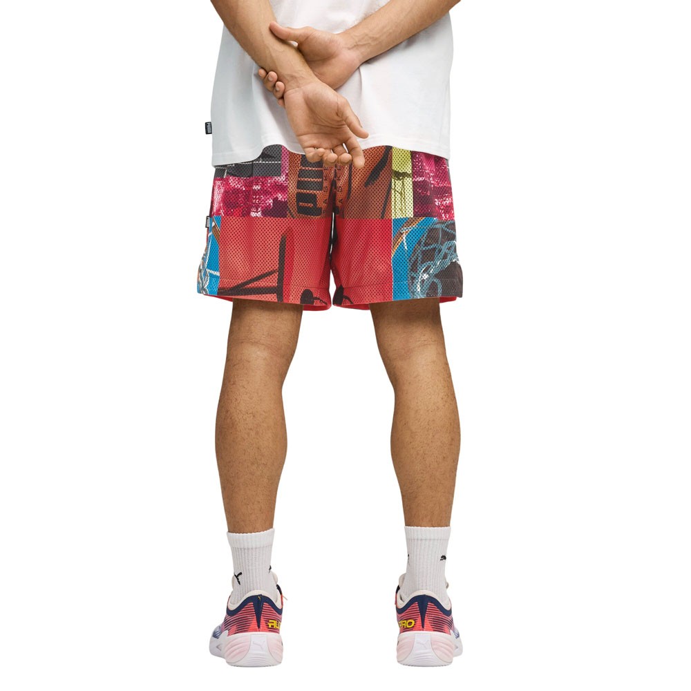 PUMA Hooptopia Reversible 7 Inch Athletic Shorts Mens Black Casual Athletic Bott