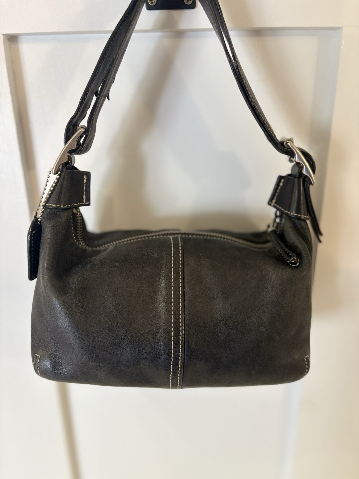 Authentic Vintage Coach Black Leather Soho Handbag Shoulder Purse 9564