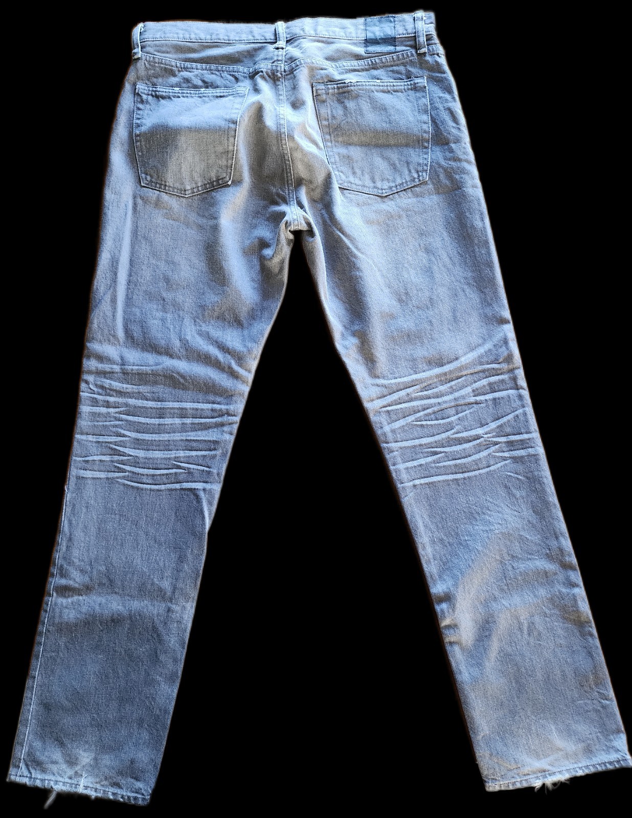 Gap 1969 Men’s Straight Jeans 33×34 Gray Faded Distressed 100% Cotton Denim male