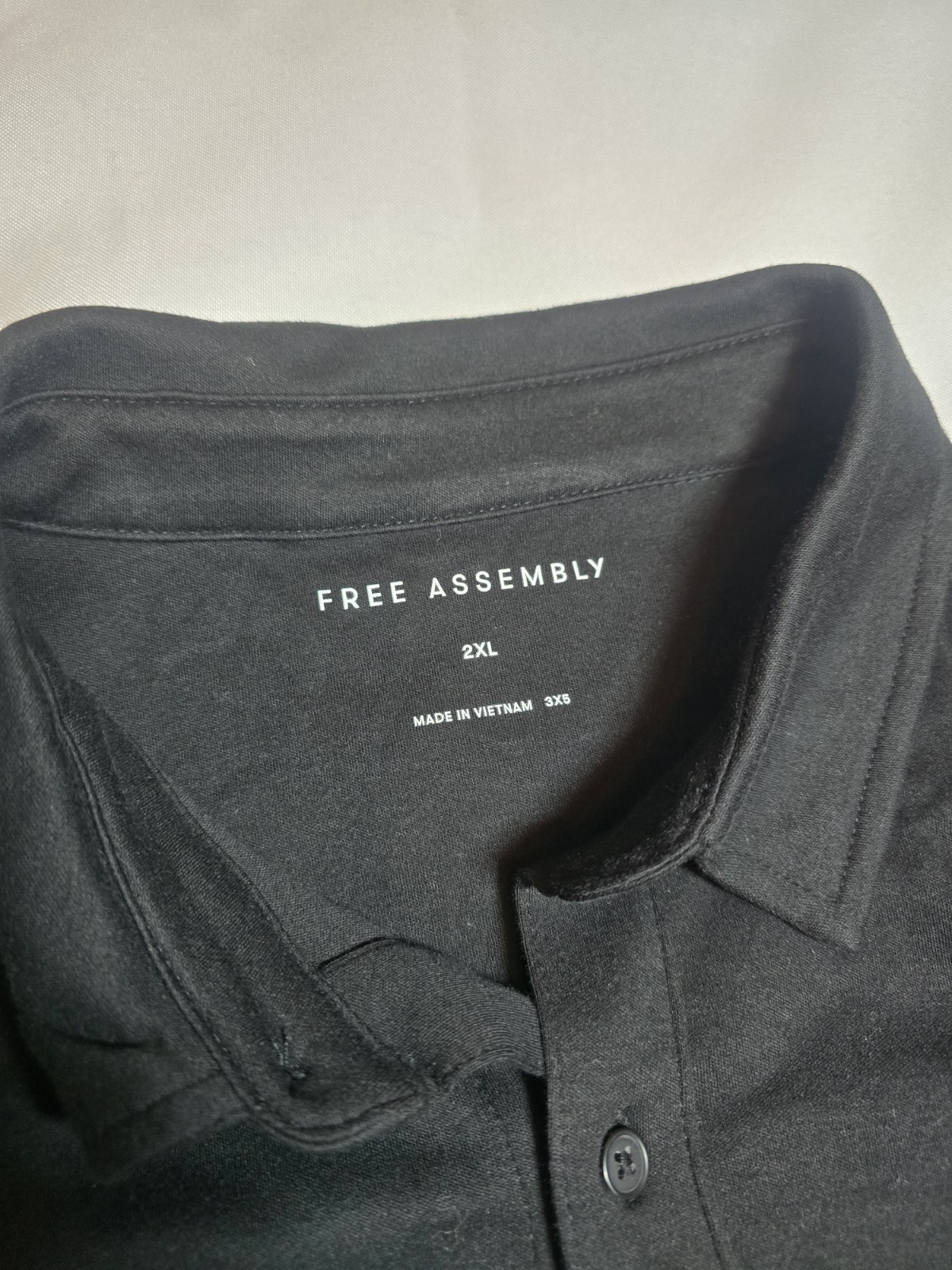 Free Assembly Men’s Black Short Sleeve Button Front Shirt 2XL Casual Knit Pocket