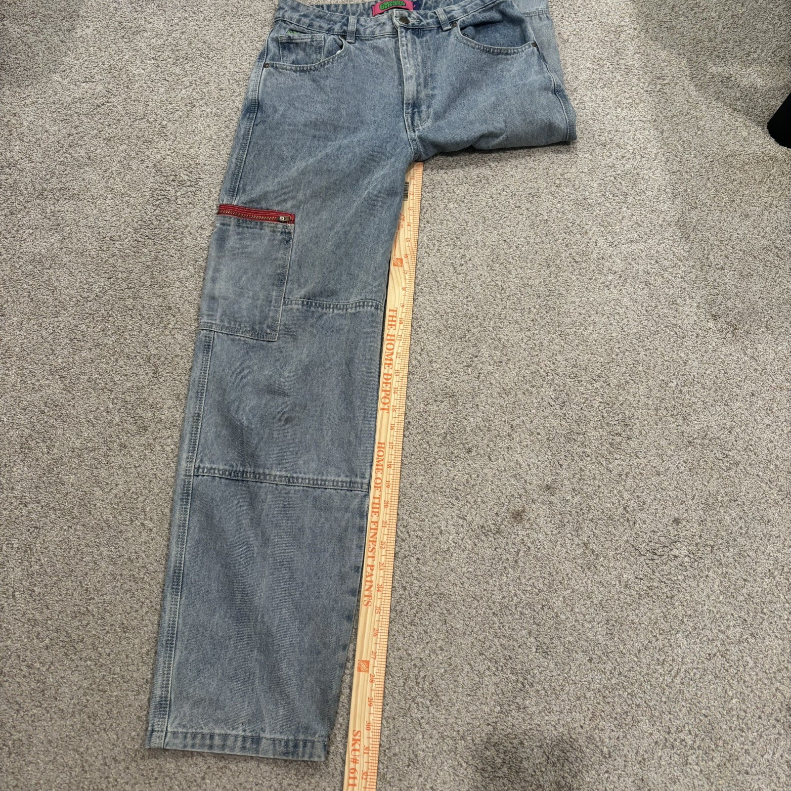 Empyre Y2K Baggy Skater Jeans Size 4 32” blue denim skater pants