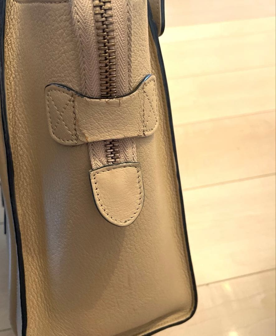 CELINE Luggage Micro Bicolor Beige Navy