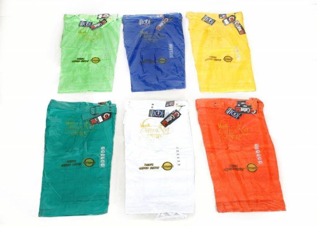 Men’s Cargo Shorts 100% Twill Cotton Solid Color Sizes from 32 to 44