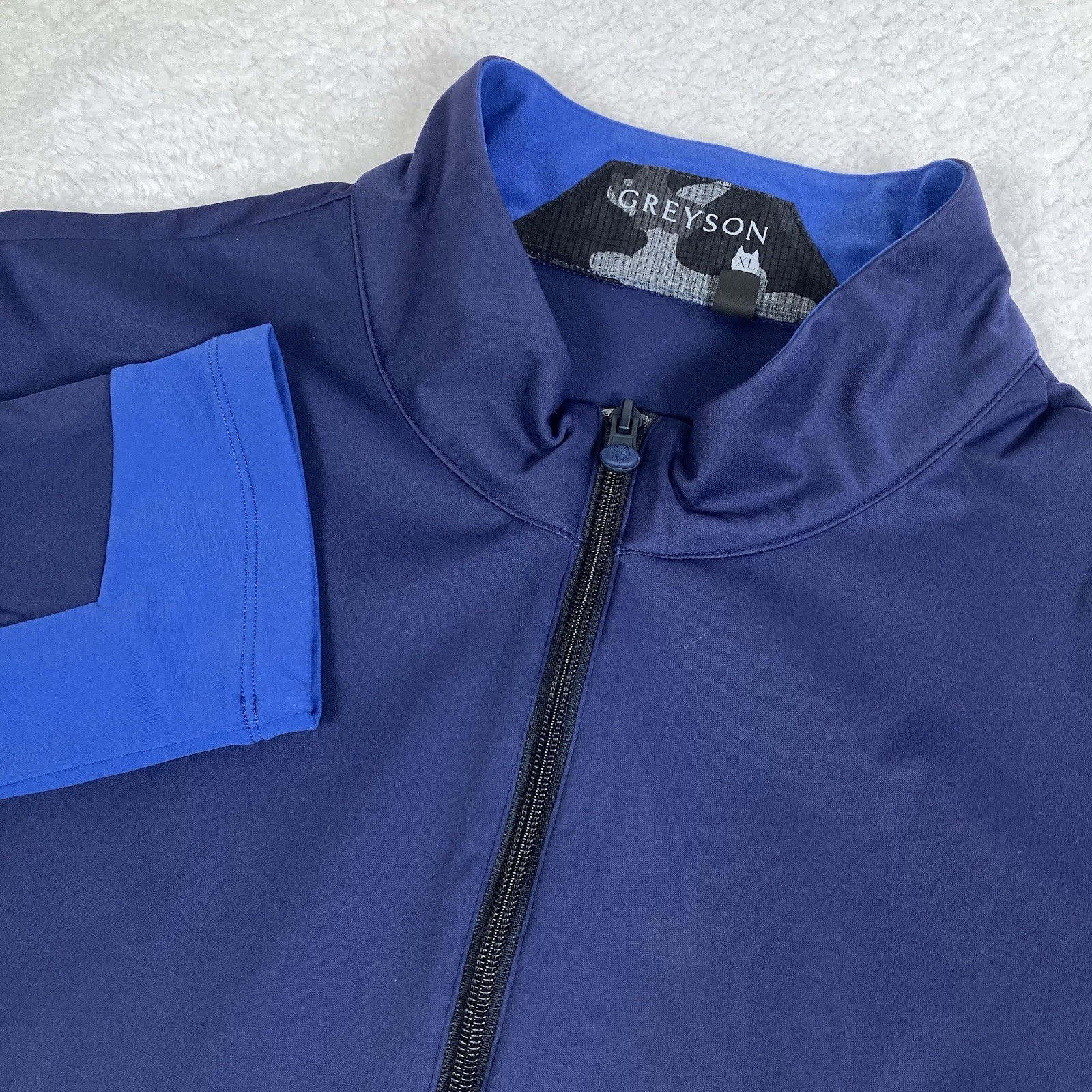 Greyson Comanche Mens XL Royal Navy Colorblock Windscreen 1/2 Zip Golf Pullover