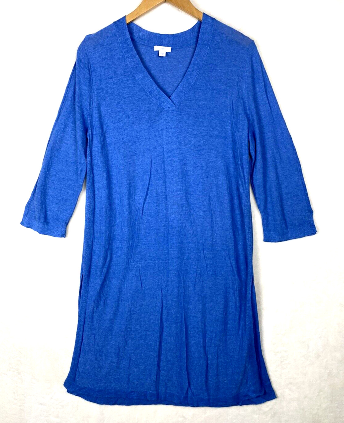 J. Jill Tunic Dress Womens Medium Linen Blend Minimalist Coastal Beachy Summer