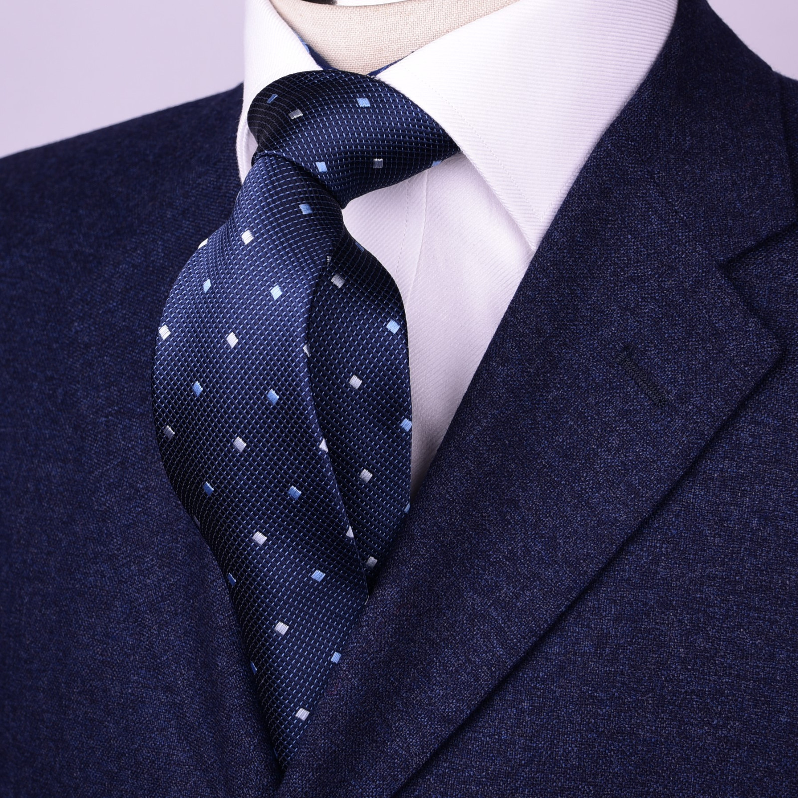 Blue Croc Skin Patterened Mens Geoemtric Classic Regular Tie 8cm Necktie Fashion
