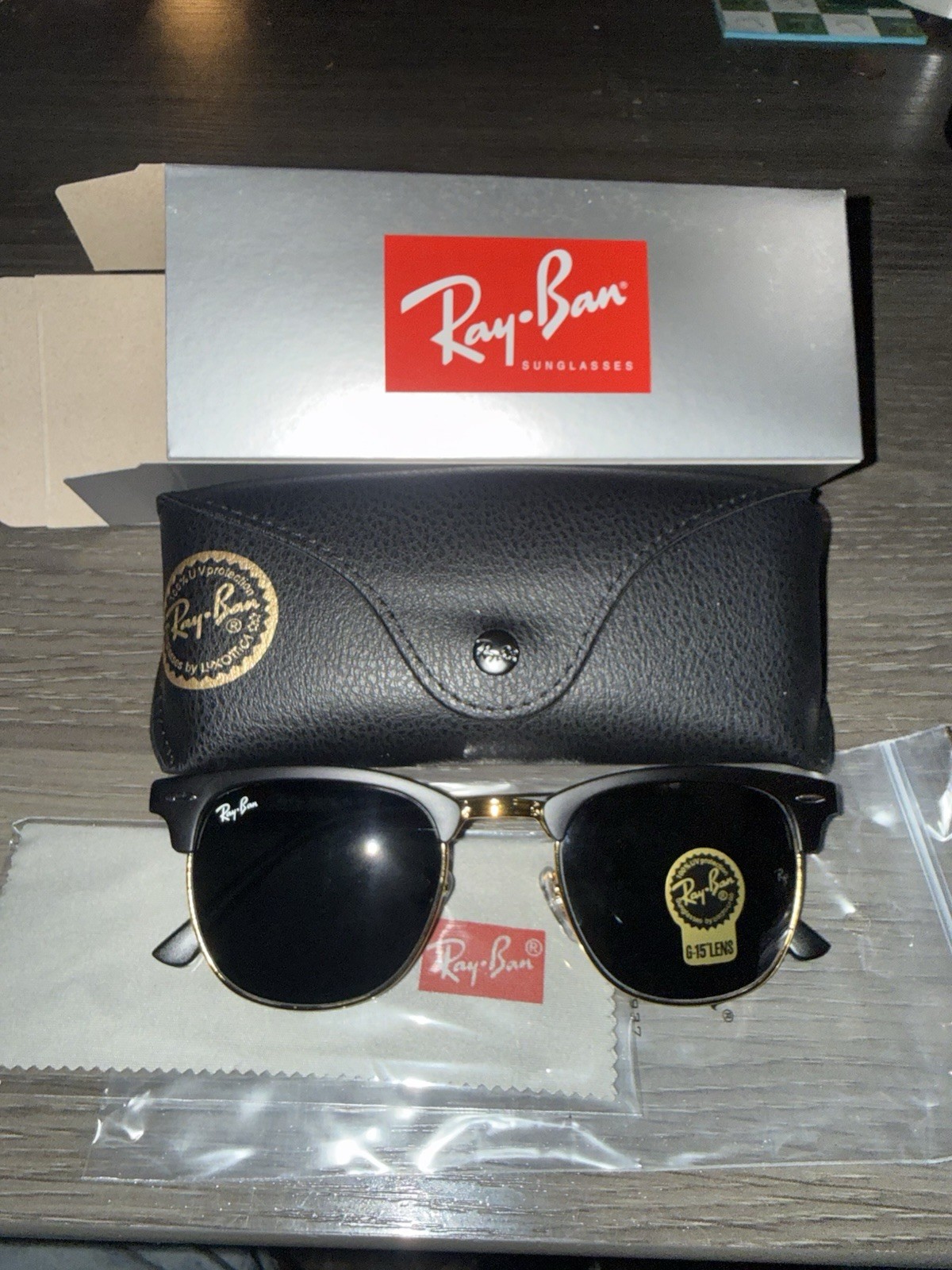 Ray-Ban Clubmaster Black/Gold / 55 mm Sunglasses RB3016 W0365 55-21