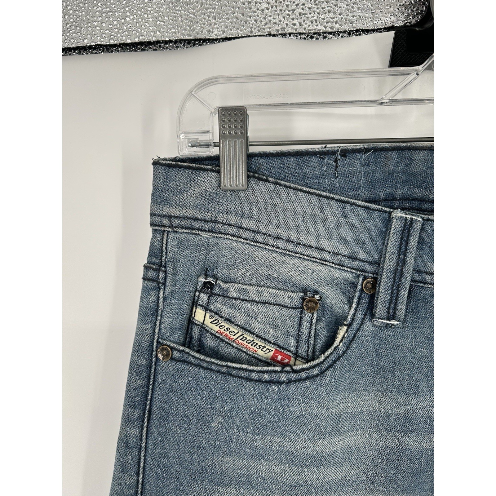 Diesel Larkee Straight Leg Regular Fit Medium Wash Distressed Jeans Size 30×32
