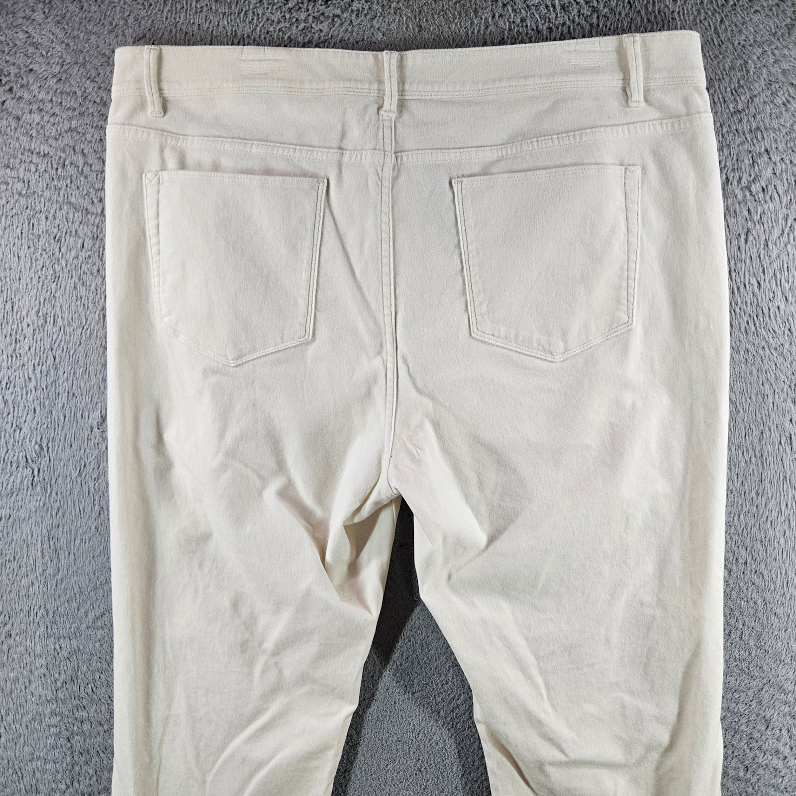 J. Jill Barley Corduroy Pants Womens 16 Cream Off-White Straight Leg JWT16 NEW
