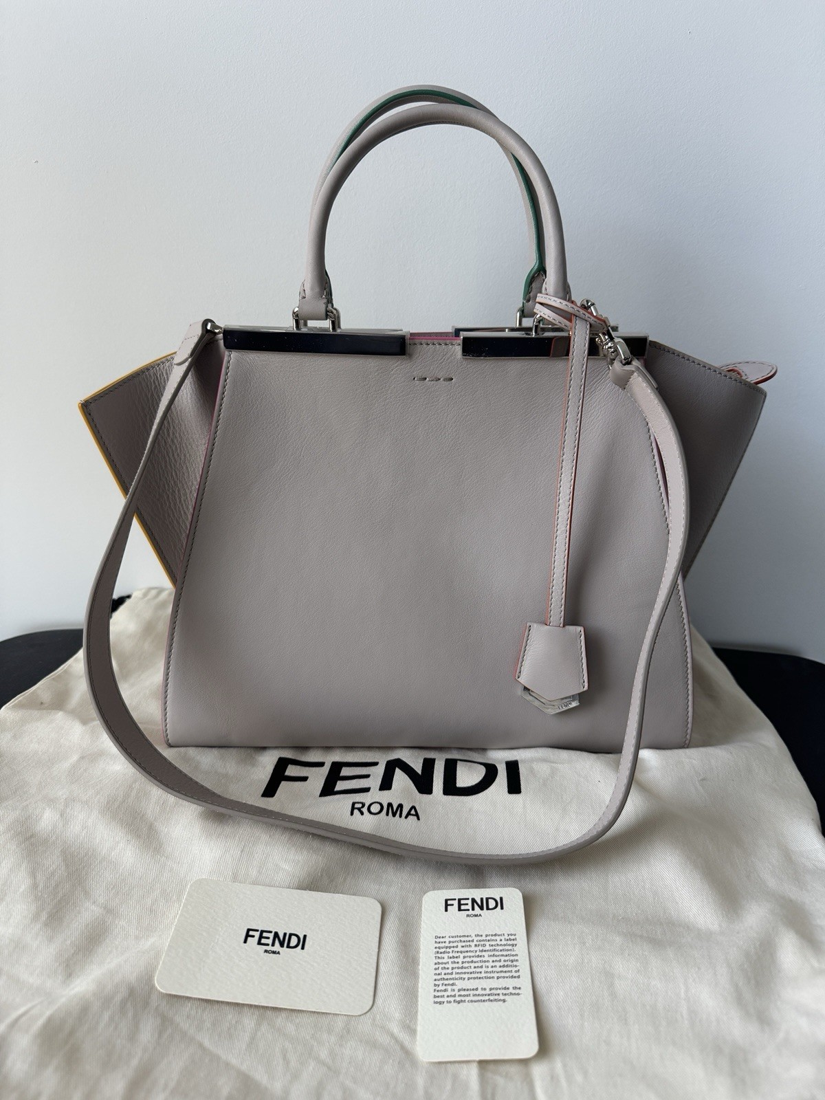 Fendi Vitello Dolce Petite 3Jours Tote Bag – Grigio Grey