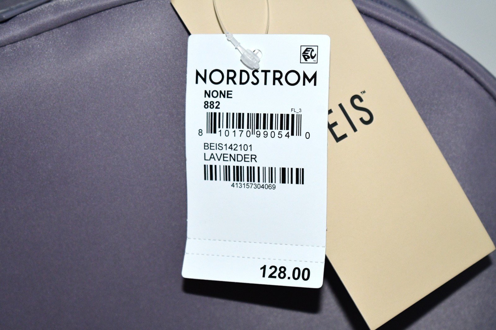 Beis The Commuter Backpack in Lavender #BEIS142101 NWT