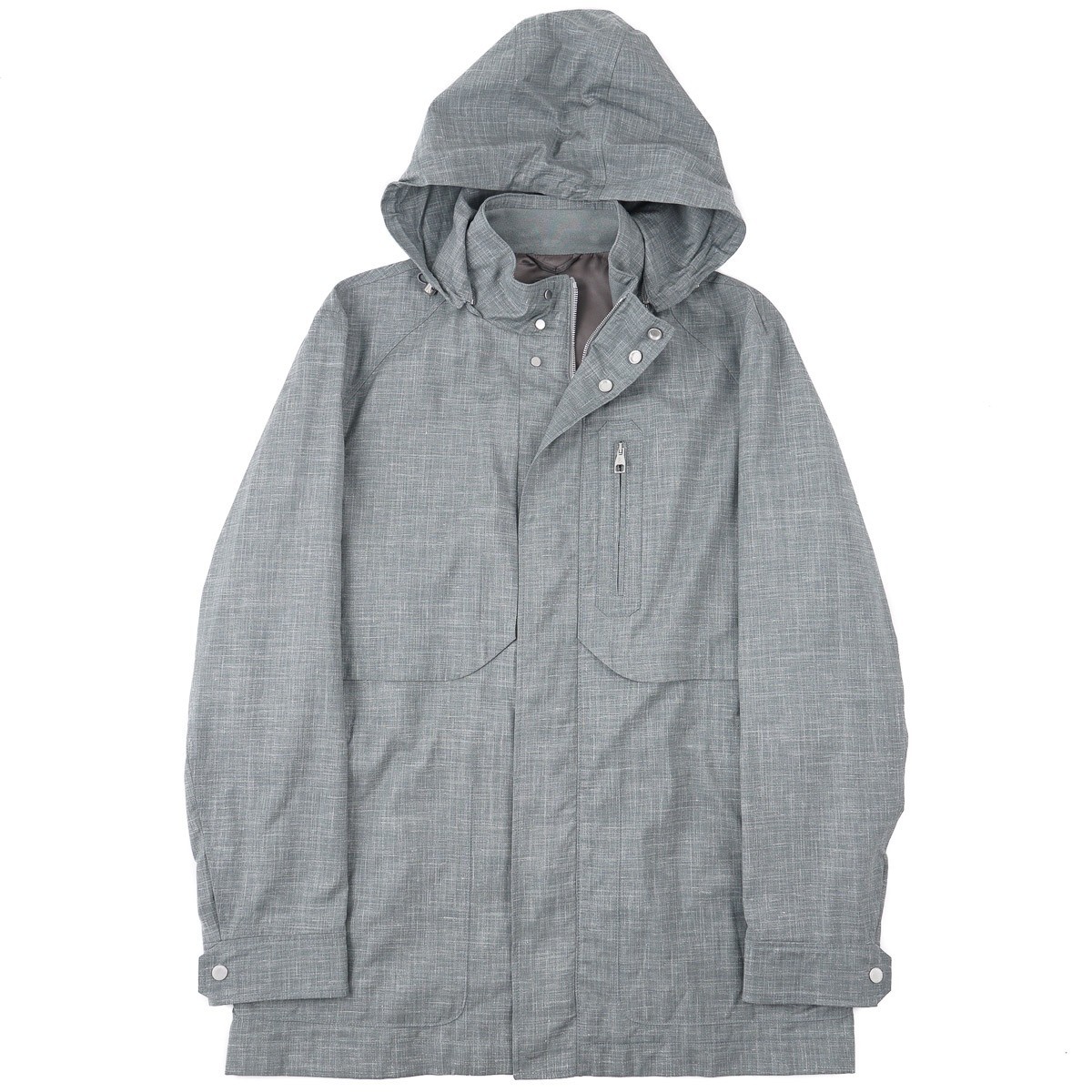 Brett Johnson Sage Green Wool-Silk-Linen Hooded Parka M (Eu 50) NWT Jacket