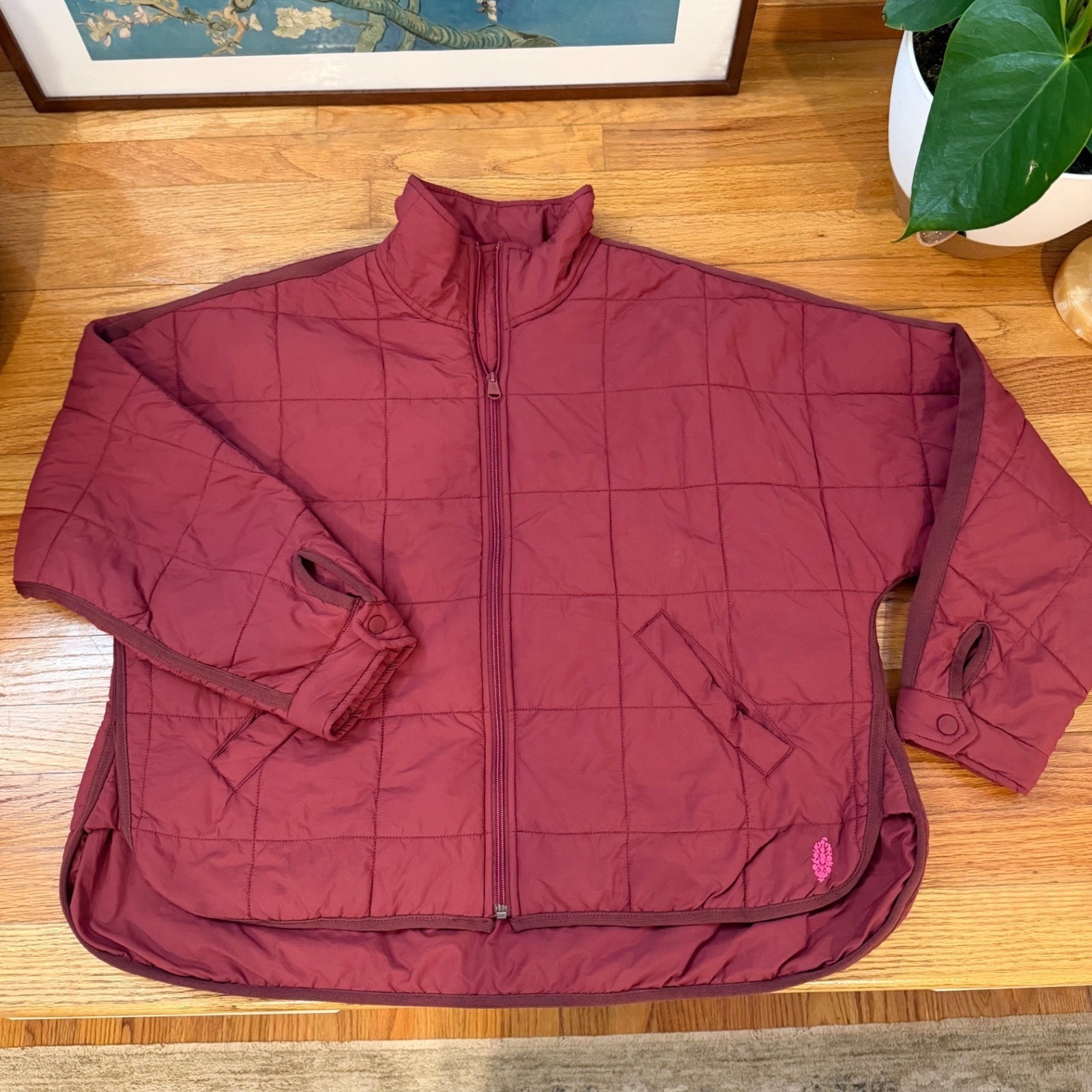 Free People Movement Pippa Packable Puffer Jacket Burgundy Wine Quilted Medium