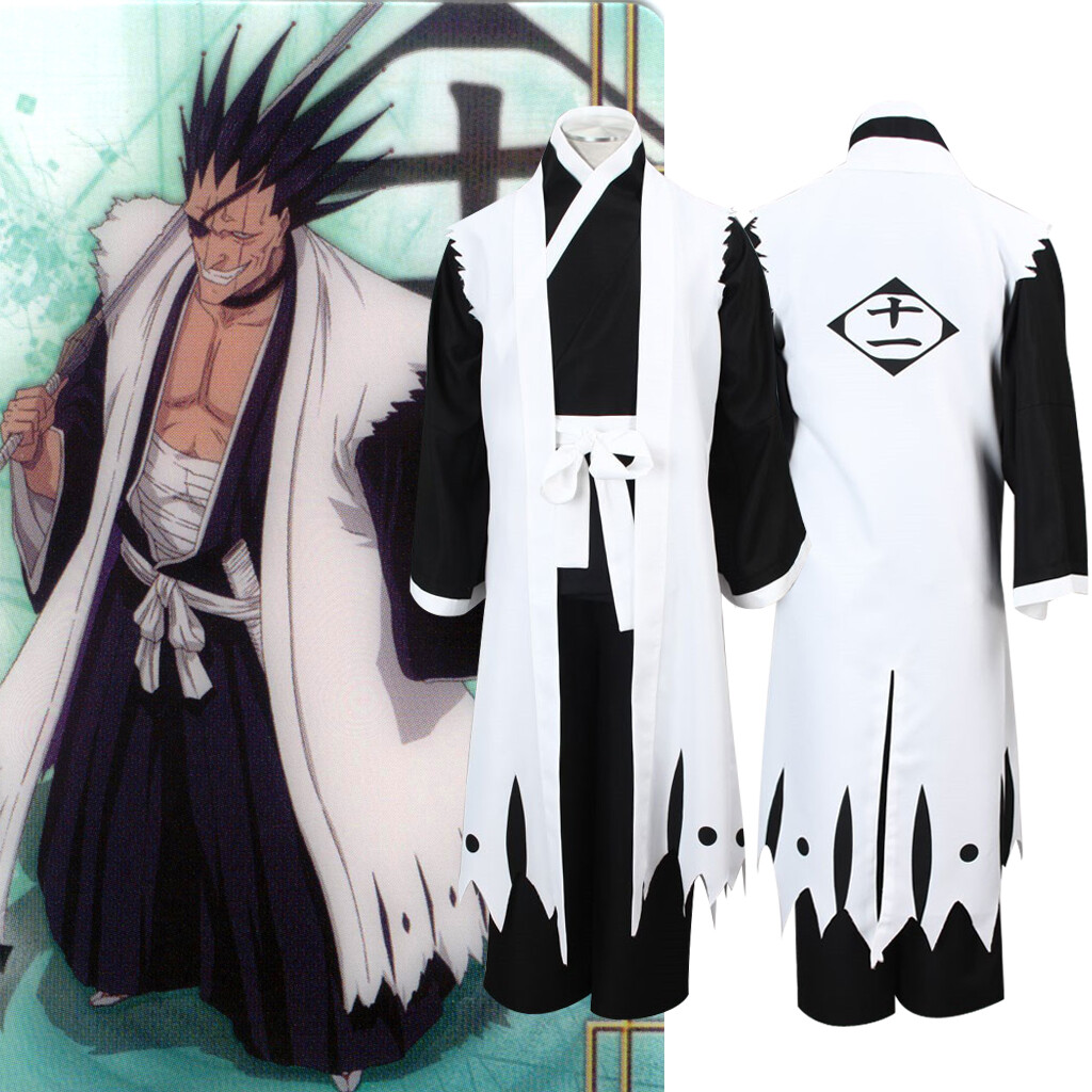 IN STOCK Kenpachi Zaraki Cosplay Costume 11th Division Captain Shinigami Kimono