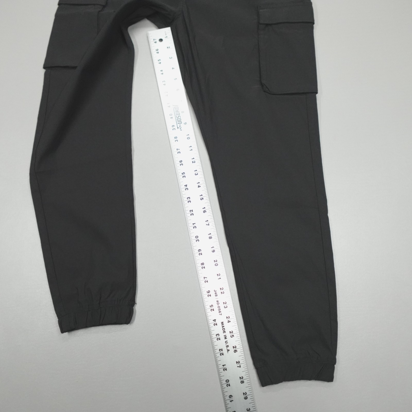 Kenneth Cole Performance Tech Jogger Cargo Tapered Woven Nylon Stretch Black