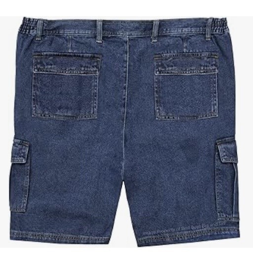 Big Mens ROCXL Denim Cargo Shorts with Semi Elastic Side Size 50 NWT $60