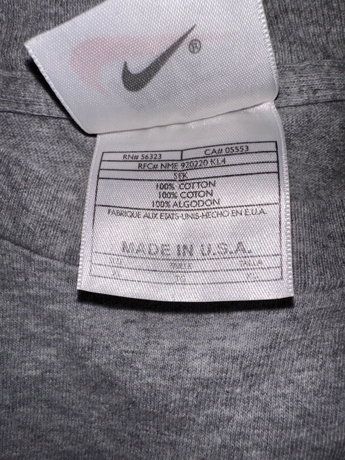 Vtg 90s Nike Spell Out Big Wrap Graphic T Shirt Made USA Gray Green Orange XL