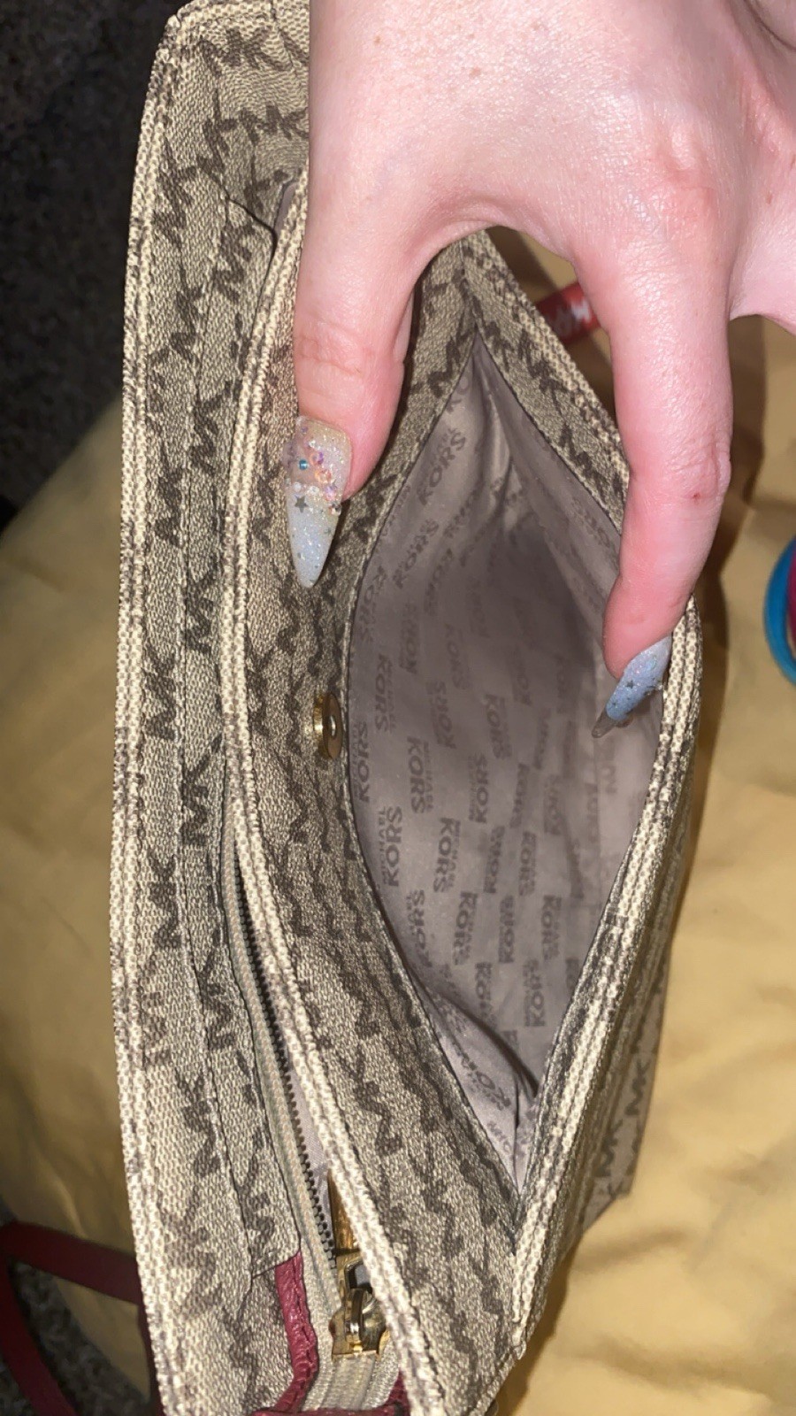 Michael Kors Jet-Set Crossbody Cream & Mulberry MEDIUM