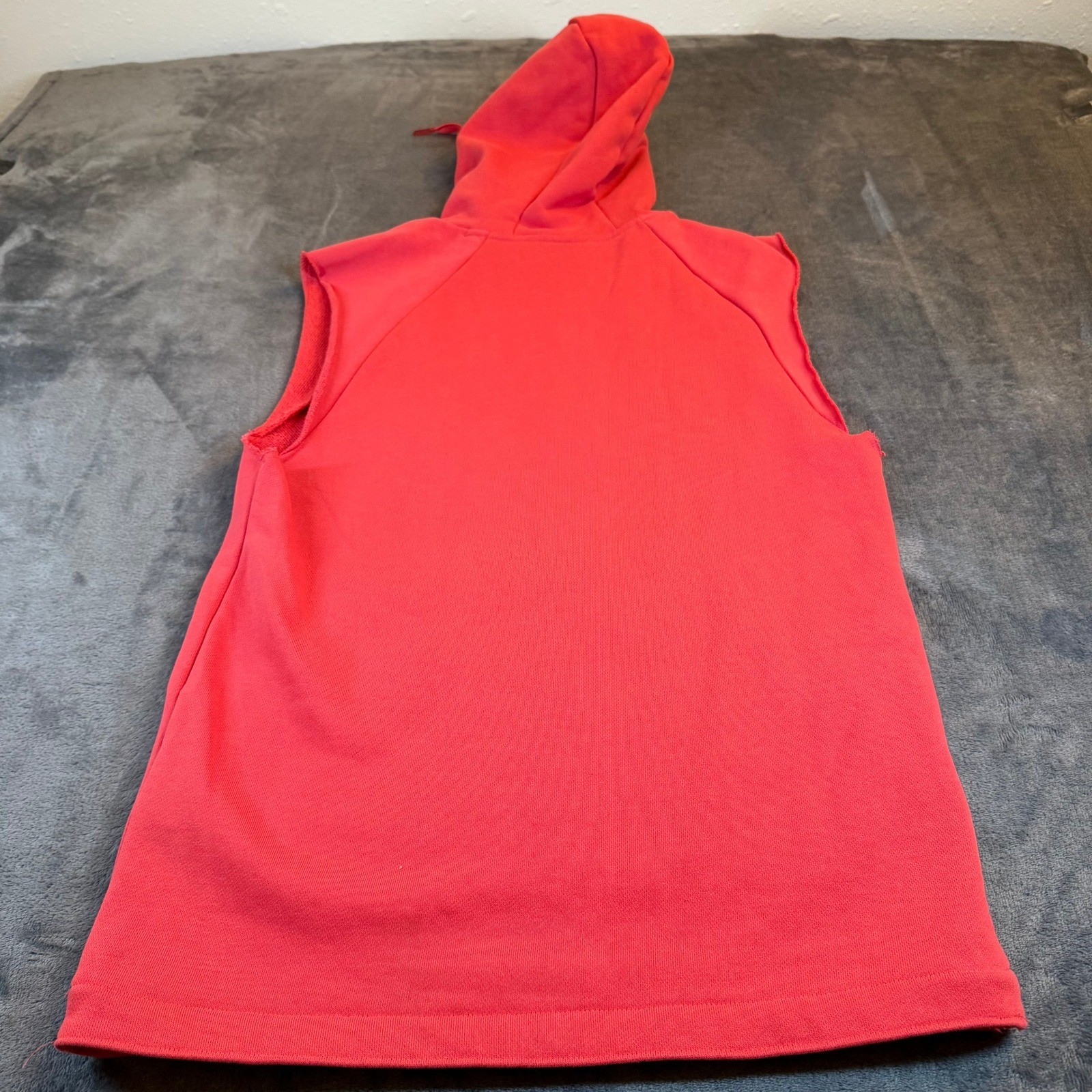 Under Armour Red Heavyweight Terry Sleeveless Hoodie Vest Mens Small NEW