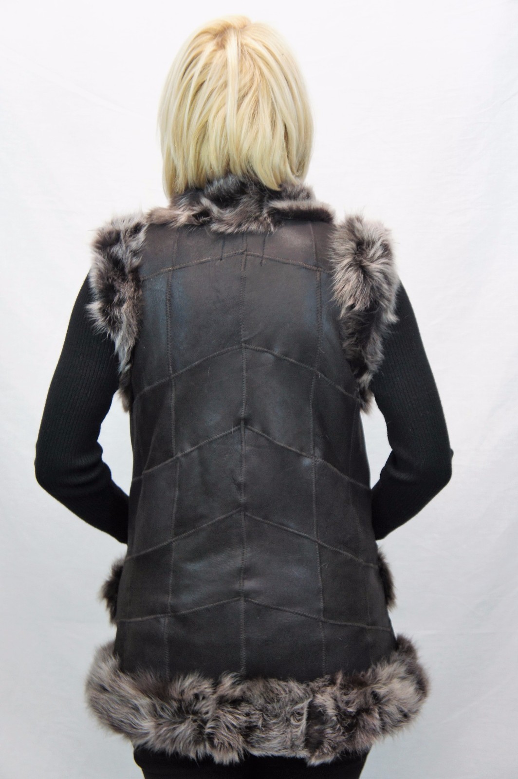 Long Women 100% GENUINE SHEEPSKIN SHEARLING LEATHER Toscana Fur Vest 4 Colors