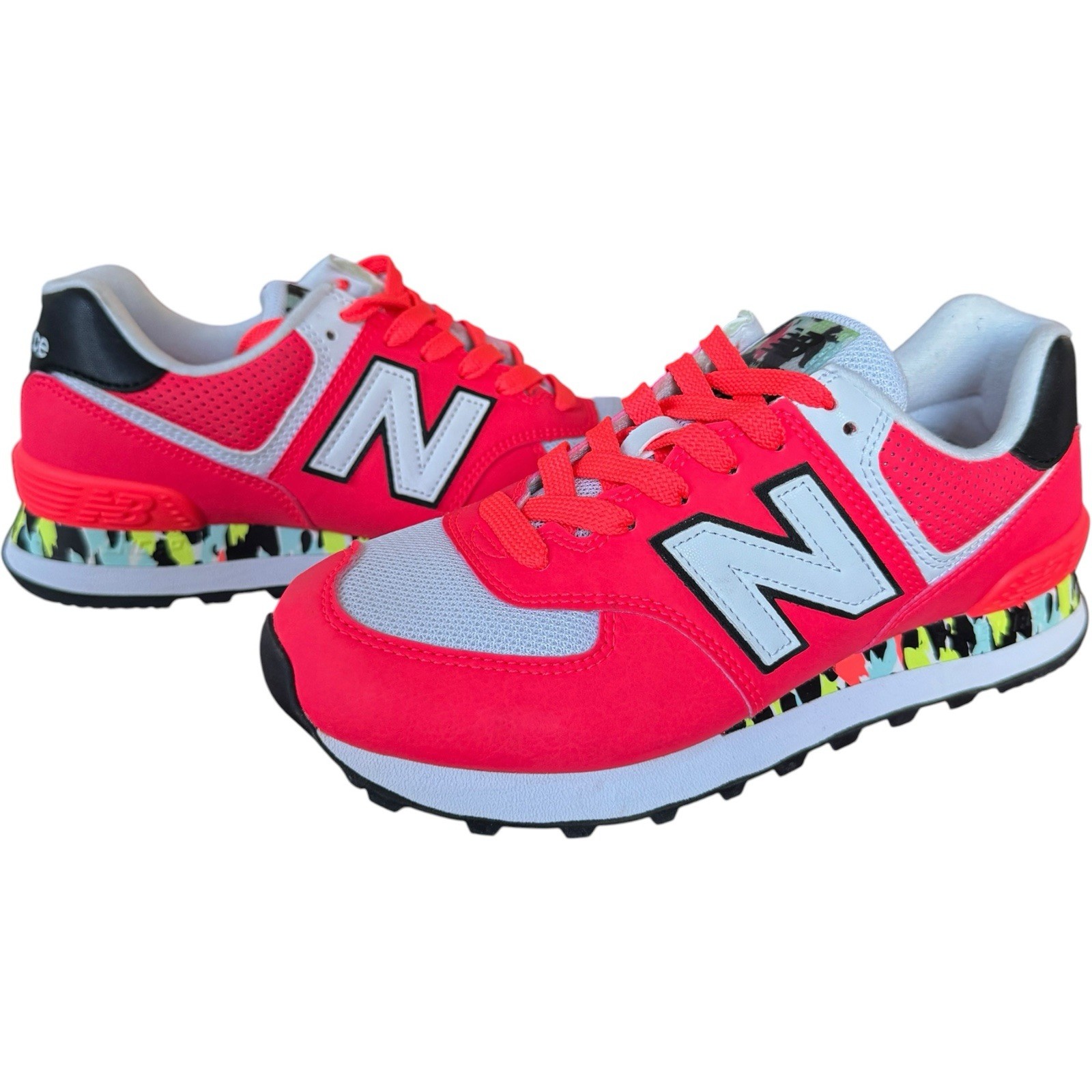 New Balance 574 ‘Vivid Coral Camo’ Sneaker Shoe Women’s 7.5 Wl574cu2 2021 NEW