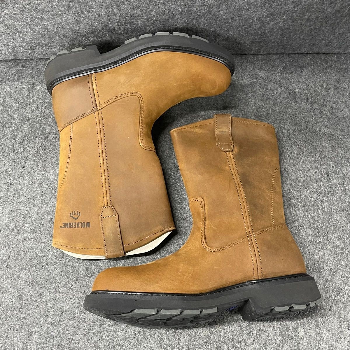 WOLVERINE 10″ DD Work Wellington Boots Men’s Size 8.5 Dark Brown