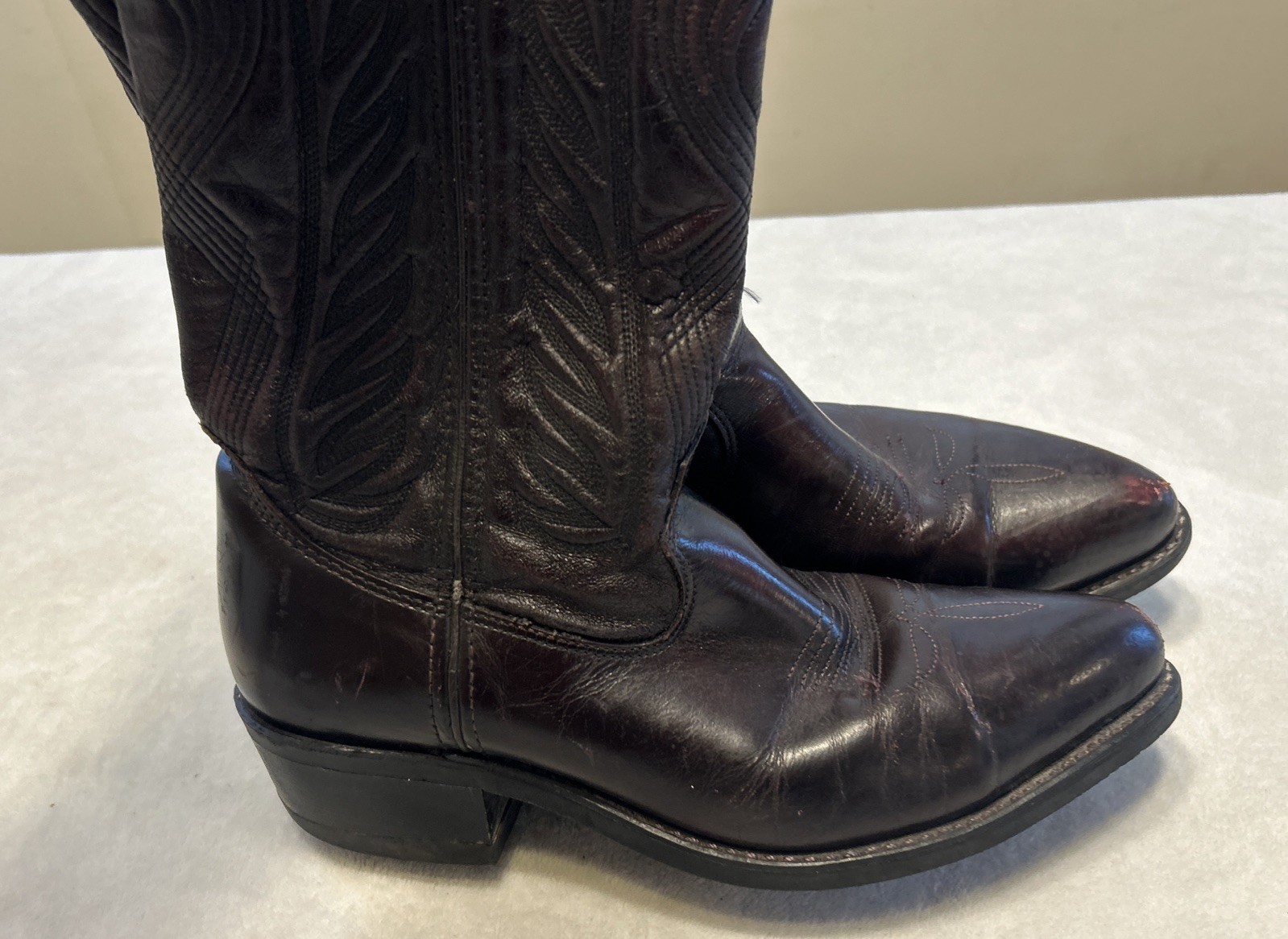 Iron Age Boots Men’s Size 8.5 EE Steel Toe Burgundy Pull On Western Cowboy